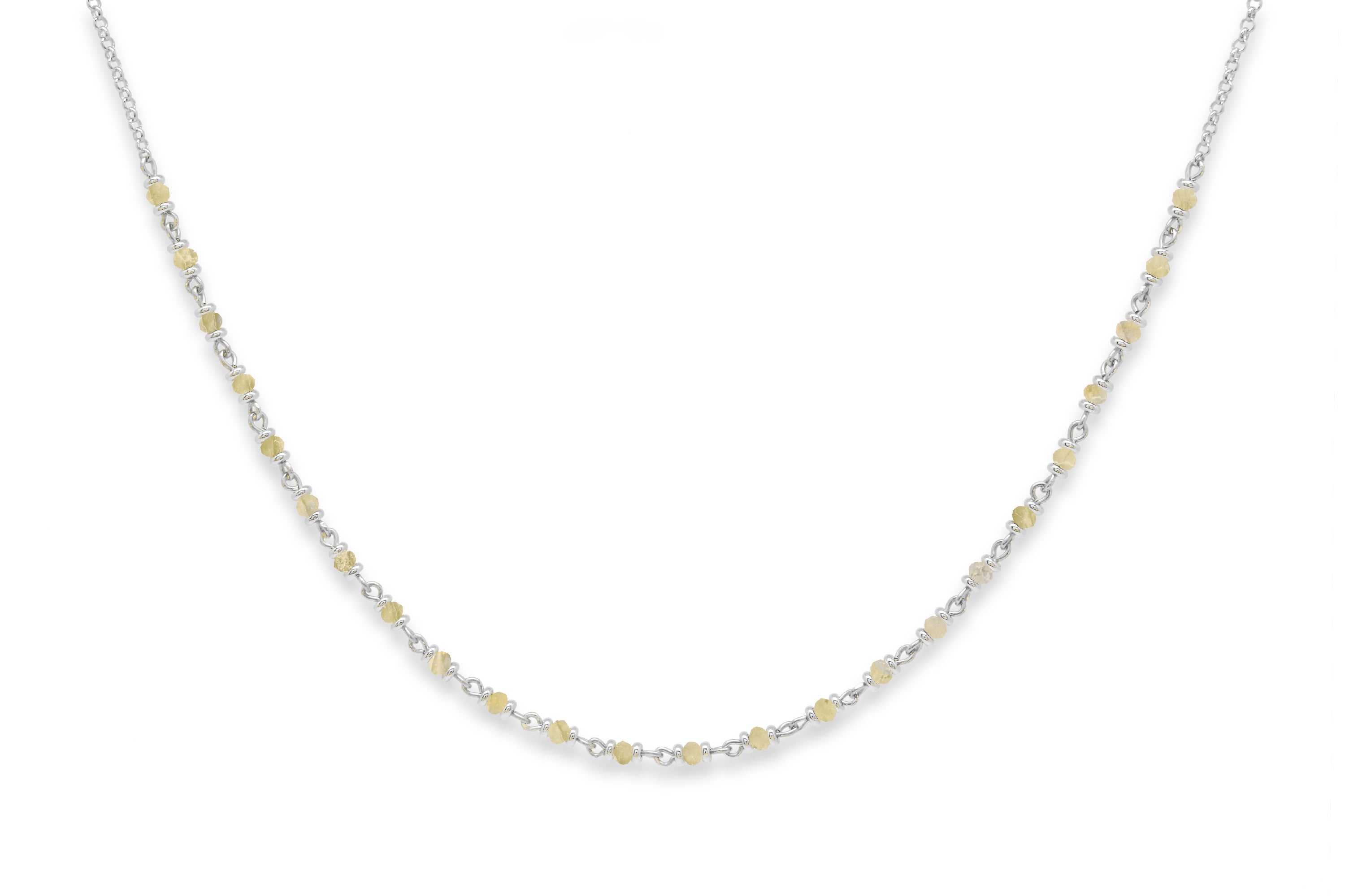 Panacea Citrine Silver Gemstone Necklace #color_Silver