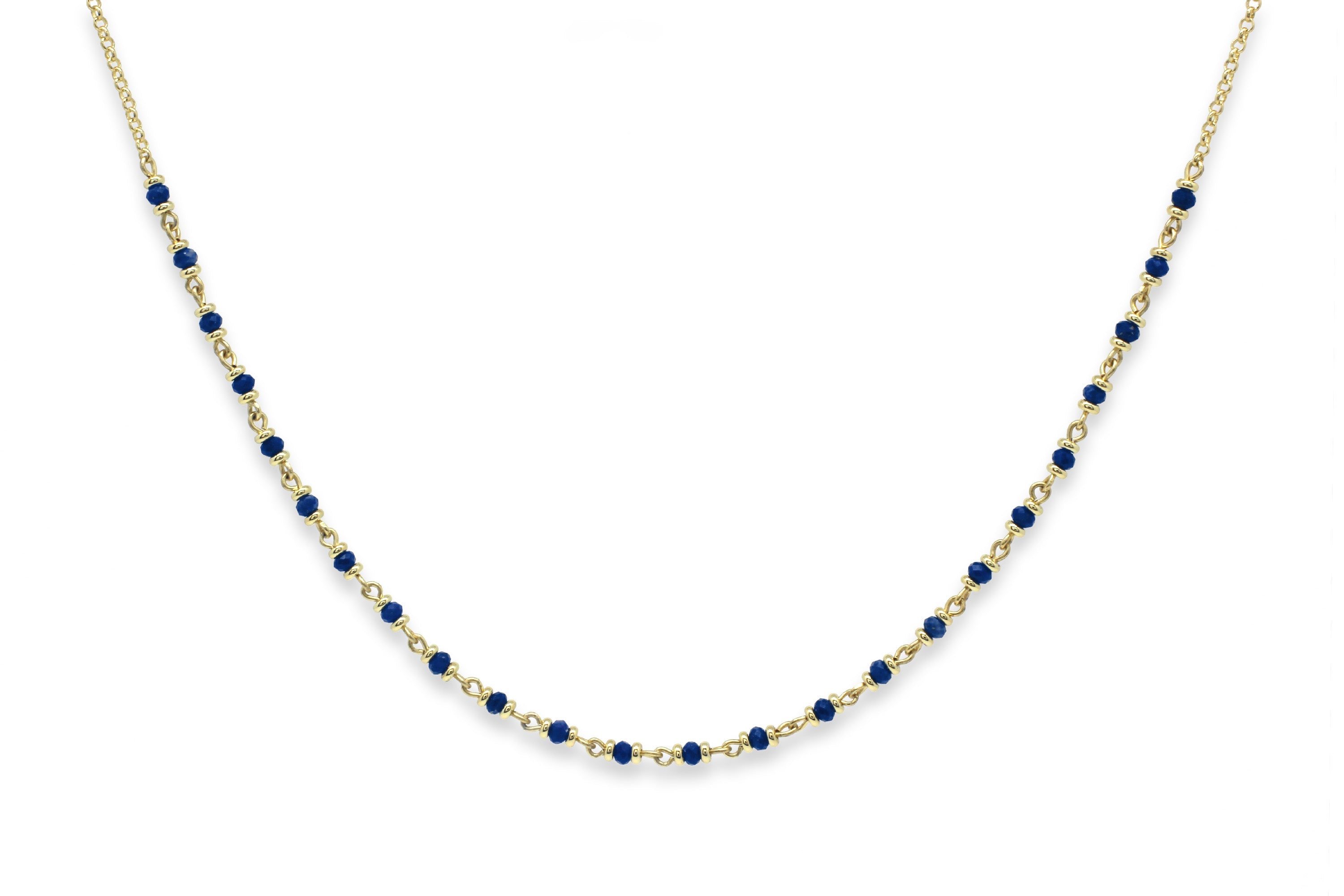 Panacea Lapis Gold Gemstone Necklace - Boho Betty