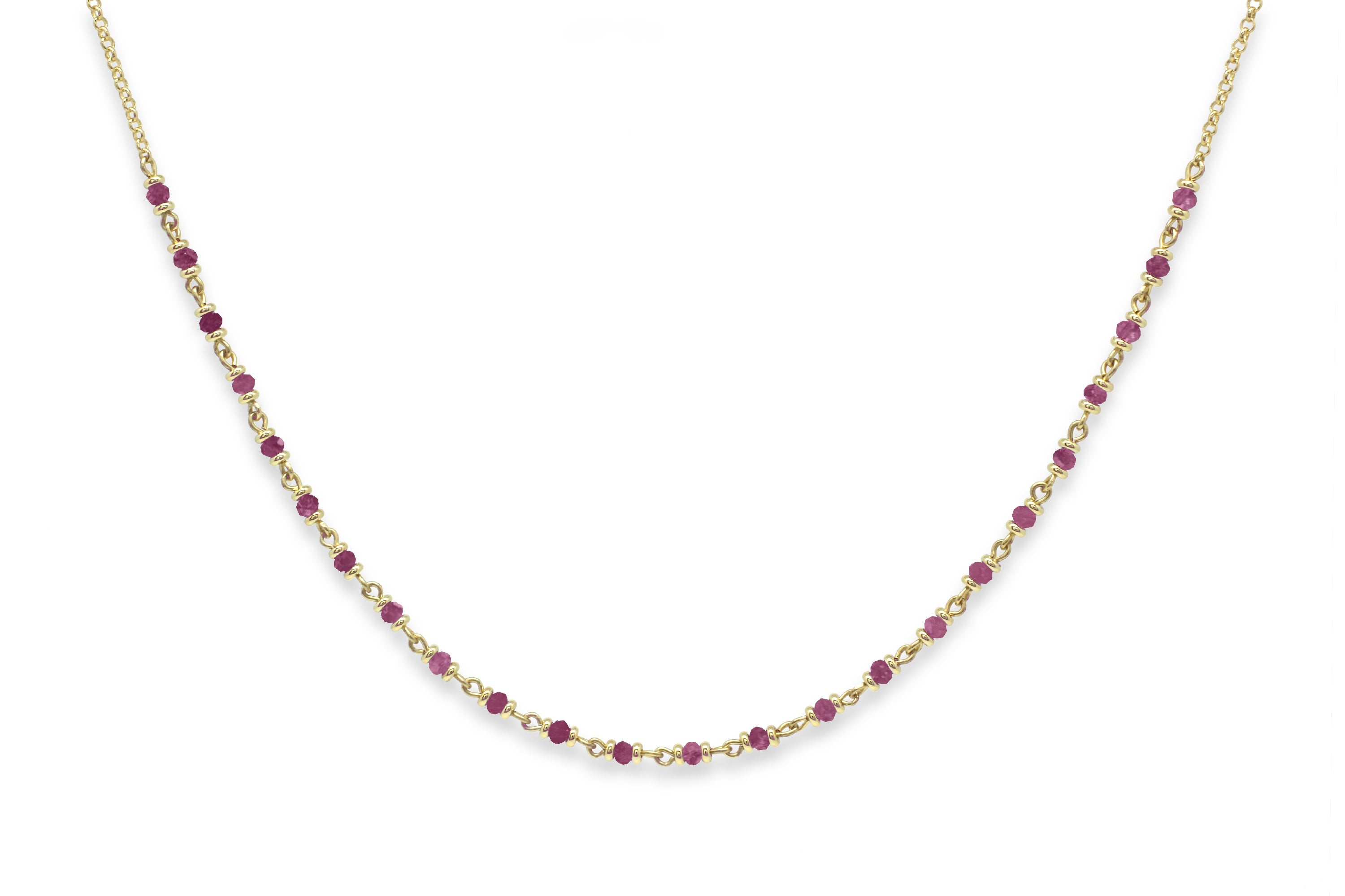 Panacea Pink Tourmaline Gold Gemstone Necklace 