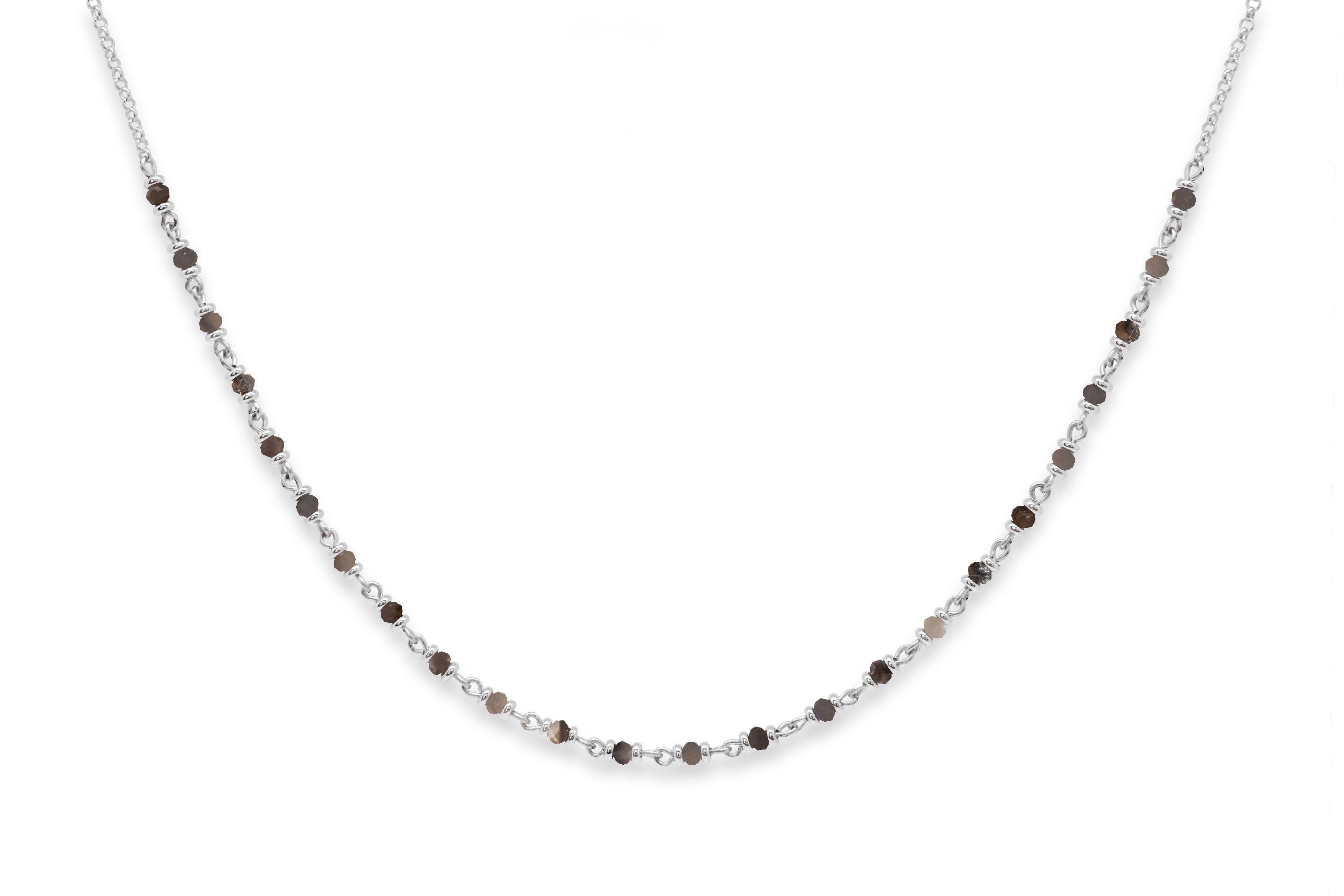 Panacea Smokey Quartz Silver Gemstone Necklace - Boho Betty