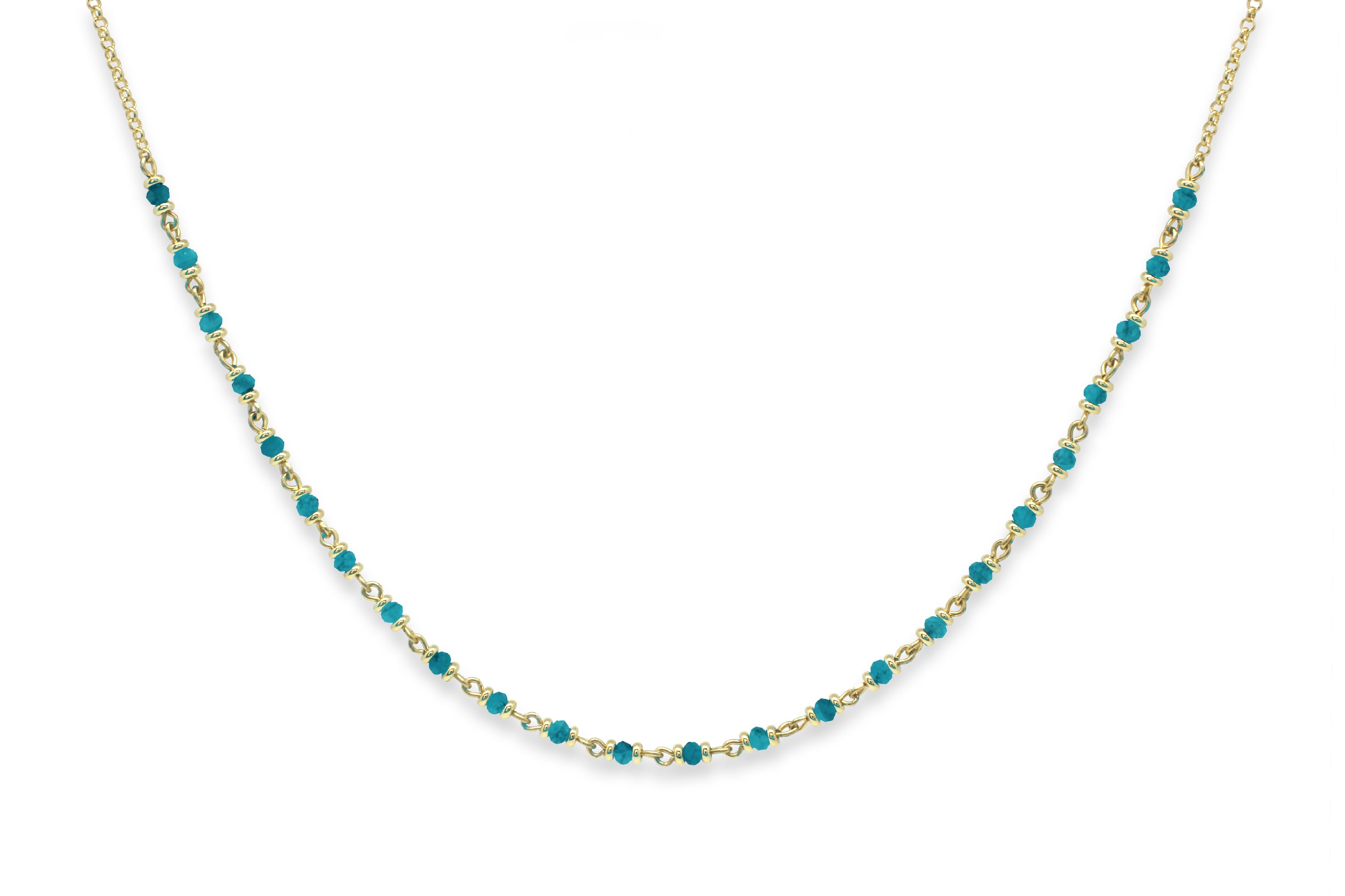 Panacea Turquoise Gold Gemstone Necklace#color_Gold