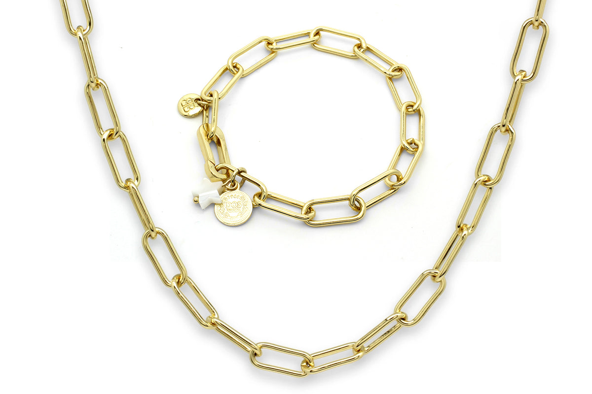 Notus Gold Necklace and Bracelet Set