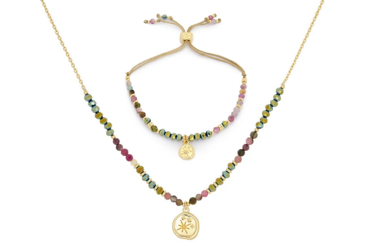 Opulent Tourmaline Necklace and Bracelet Set