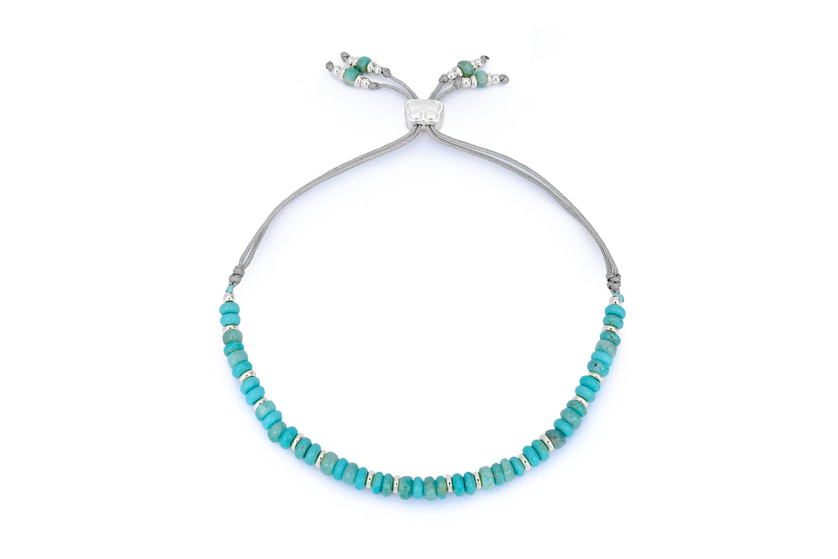 Penny Amazonite & Turquoise Howlite Silver Slider Bracelet
