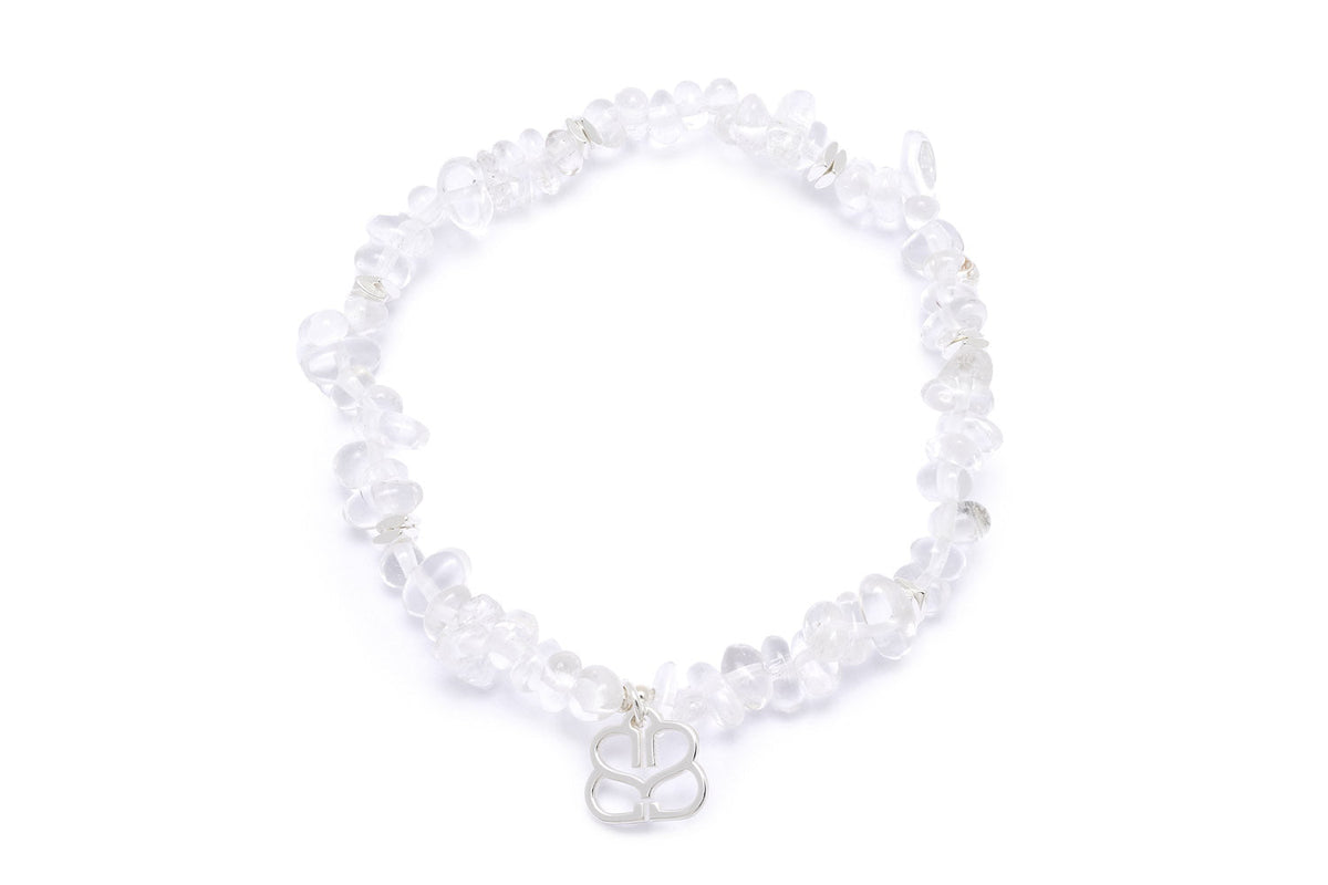 Sana Silver Beaded Rock Crystal Bracelet