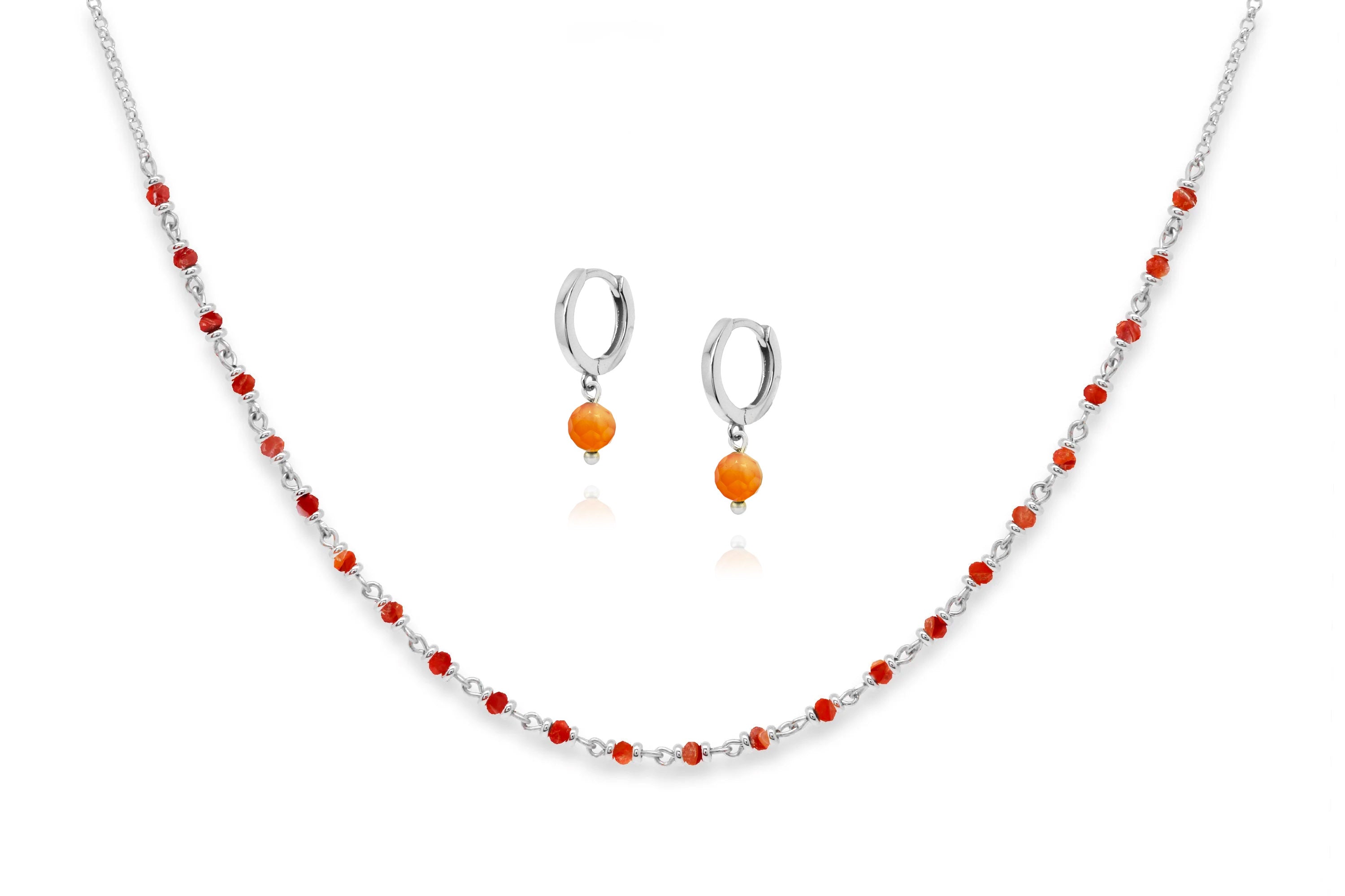 Carnelian Panacea Enchant Silver Set#color_Carnelian