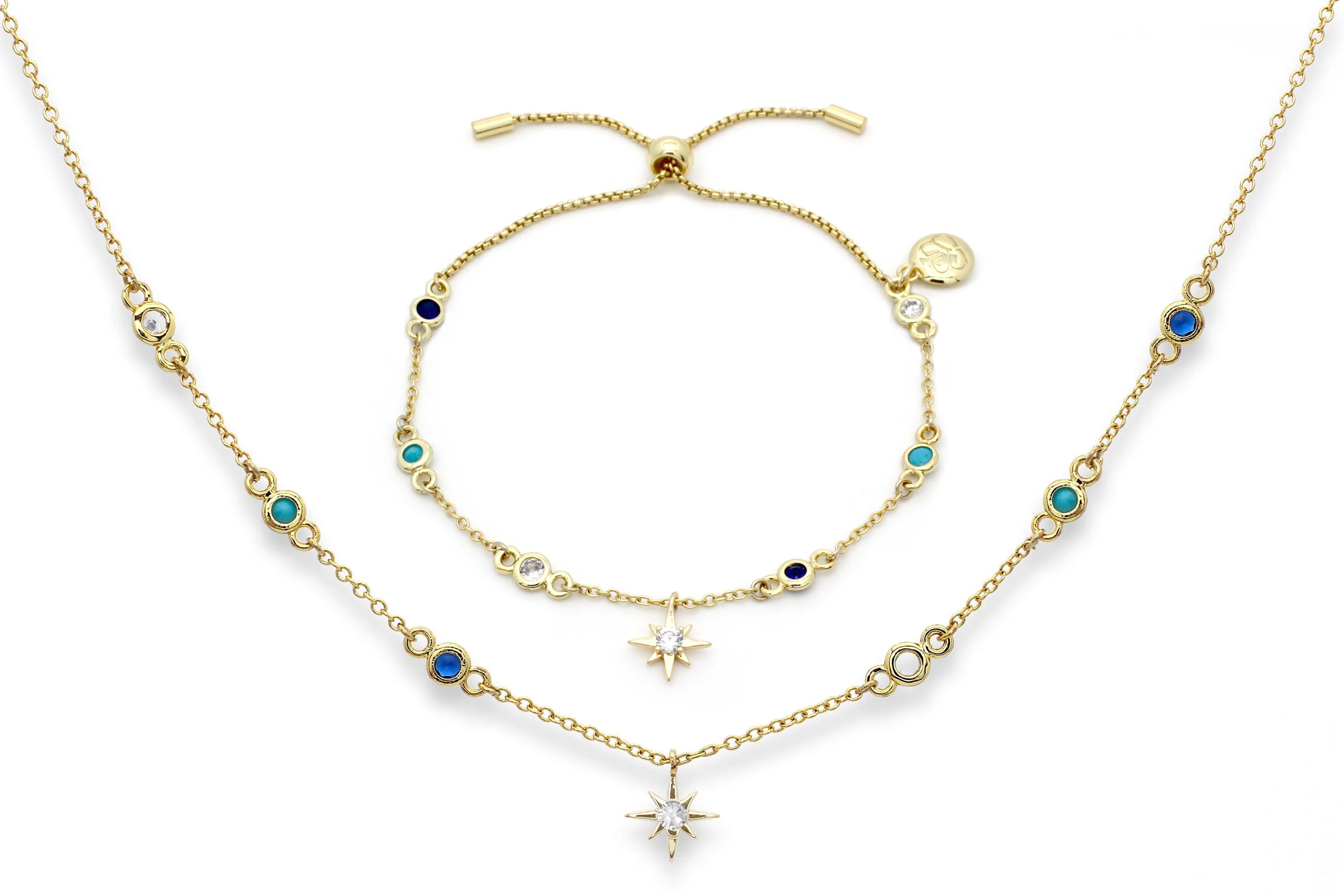 Astarte Gold Necklace & Bracelet Gift Set - Boho Betty