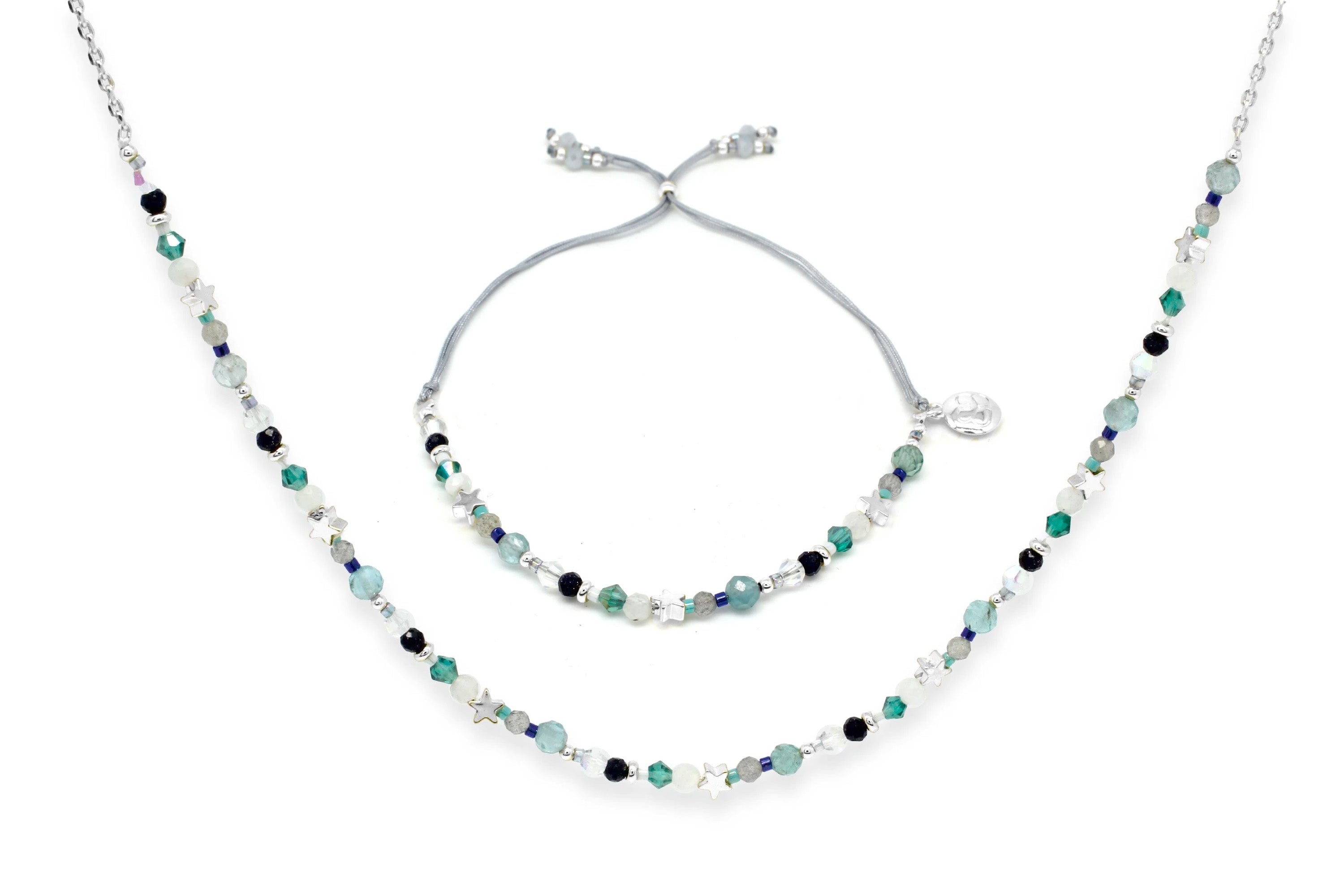 Seul Sandstone Necklace & Bracelet Gift Set - Boho Betty