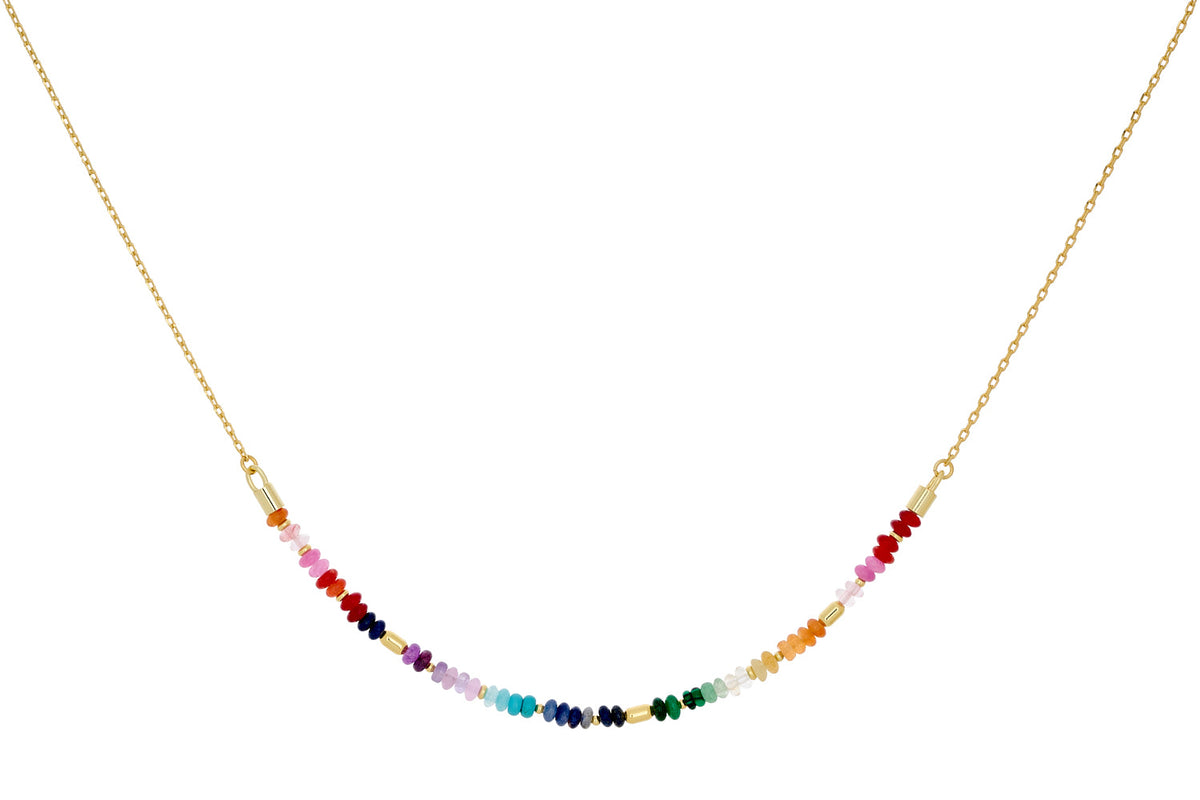 Skye Gold & Rainbow Gemstone Necklace