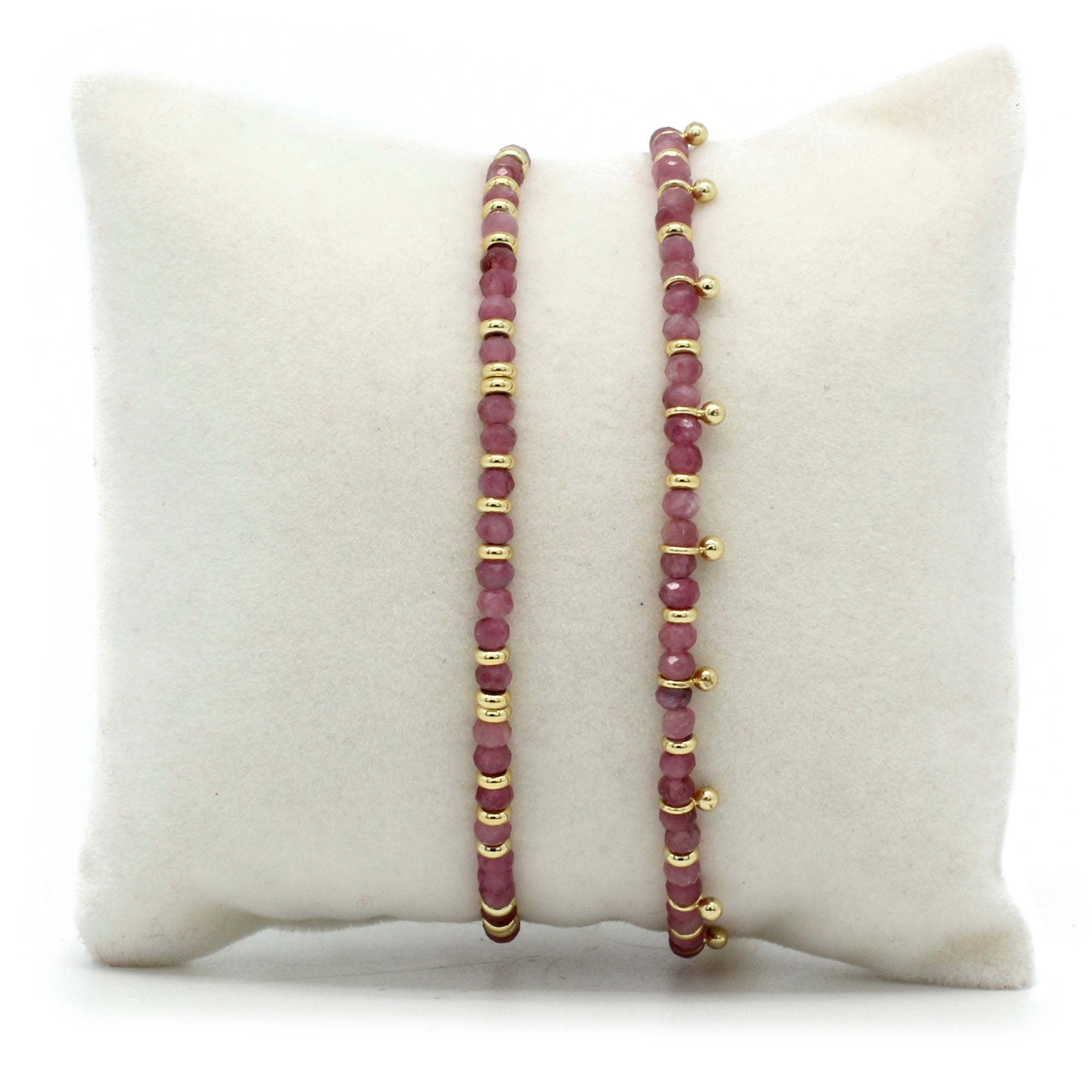 Serenity Pink Tourmaline Bracelet Stack - Boho Betty