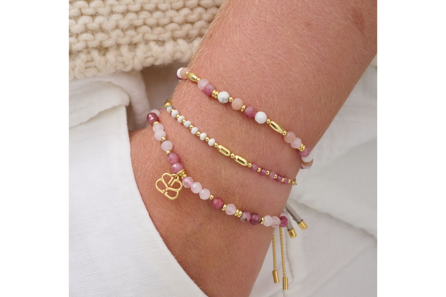 Andros 3 Layer Gemstone Bracelet Stack - Boho Betty