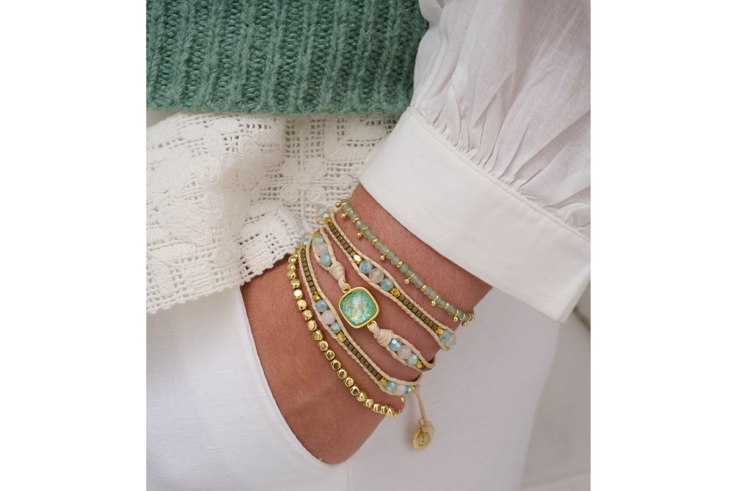 Marella Aqua Bracelet Stack - Boho Betty