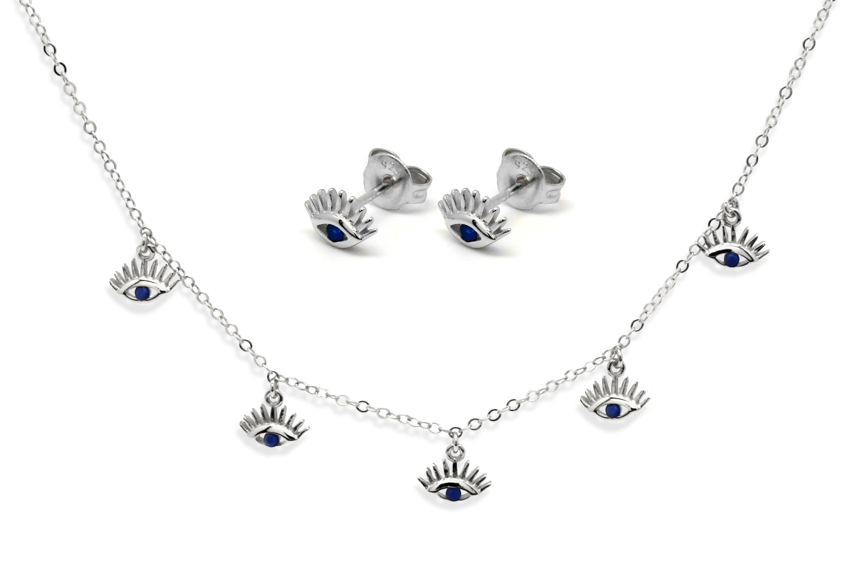 Retsina Silver Necklace & Stud Earring Gift Set - Boho Betty