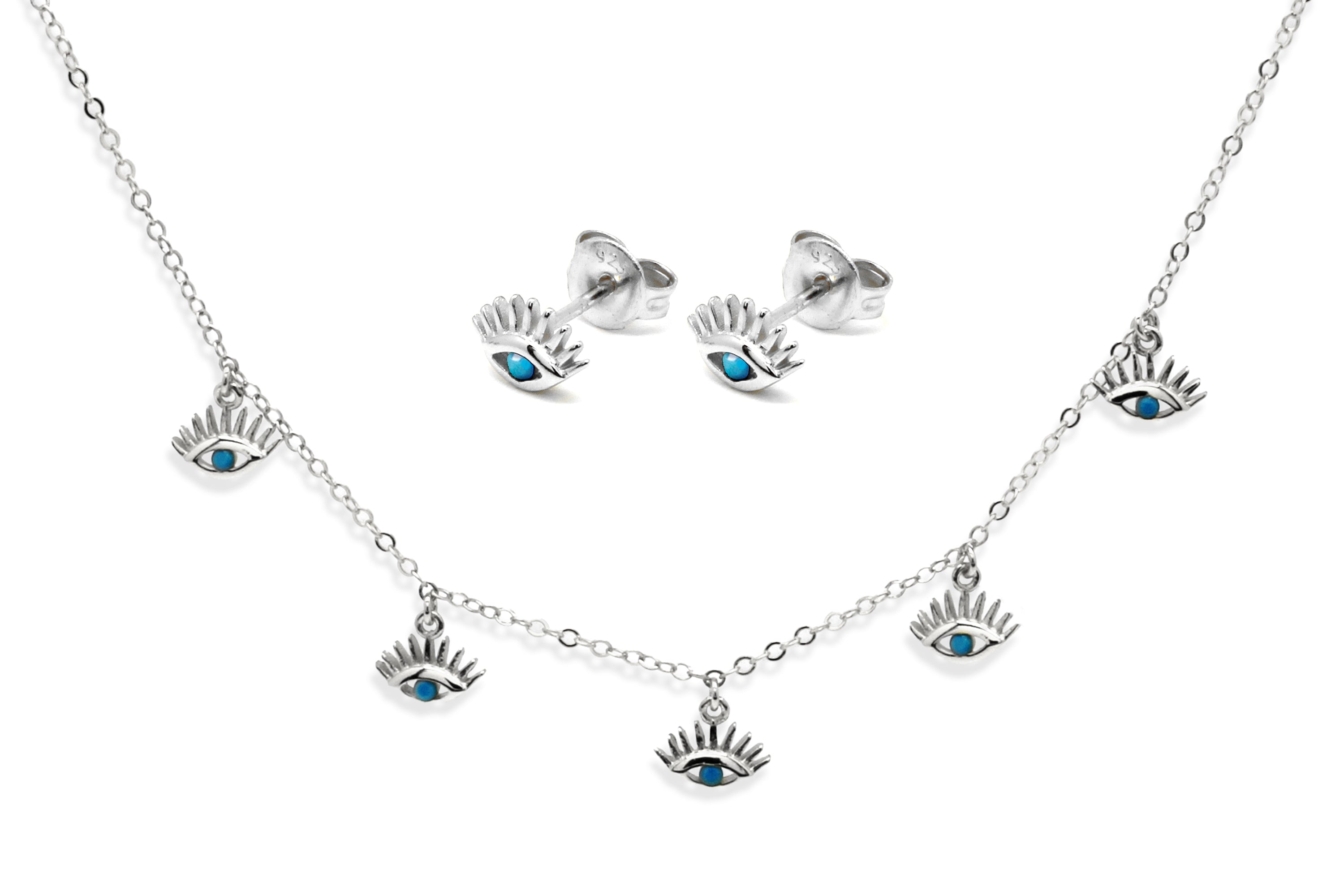 Retsina Silver Necklace & Stud Earring Gift Set - Boho Betty