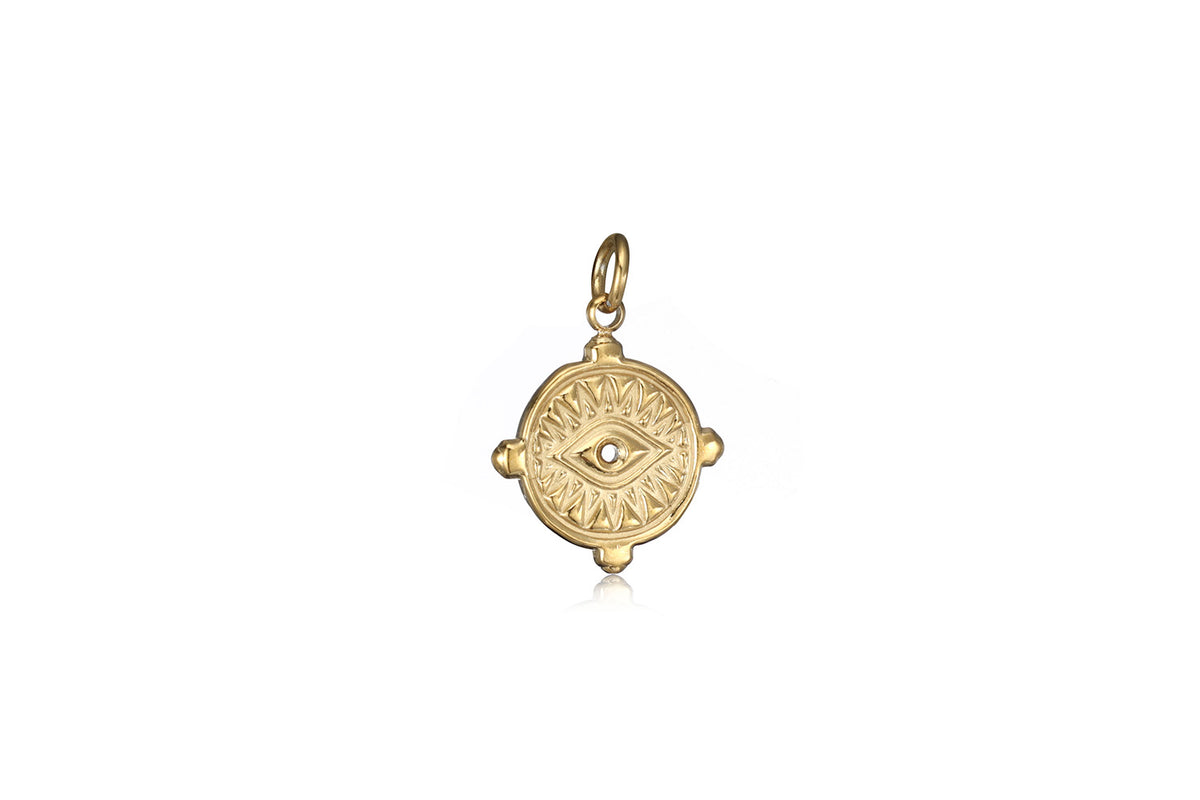 Thisbe Evil Eye Compass Waterproof Gold Charm