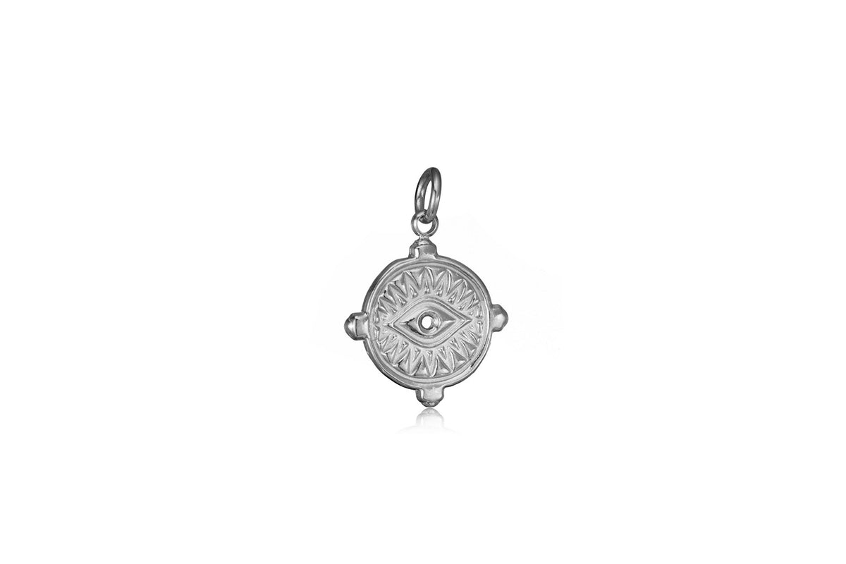 Thisbe Evil Eye Compass Waterproof Silver Charm