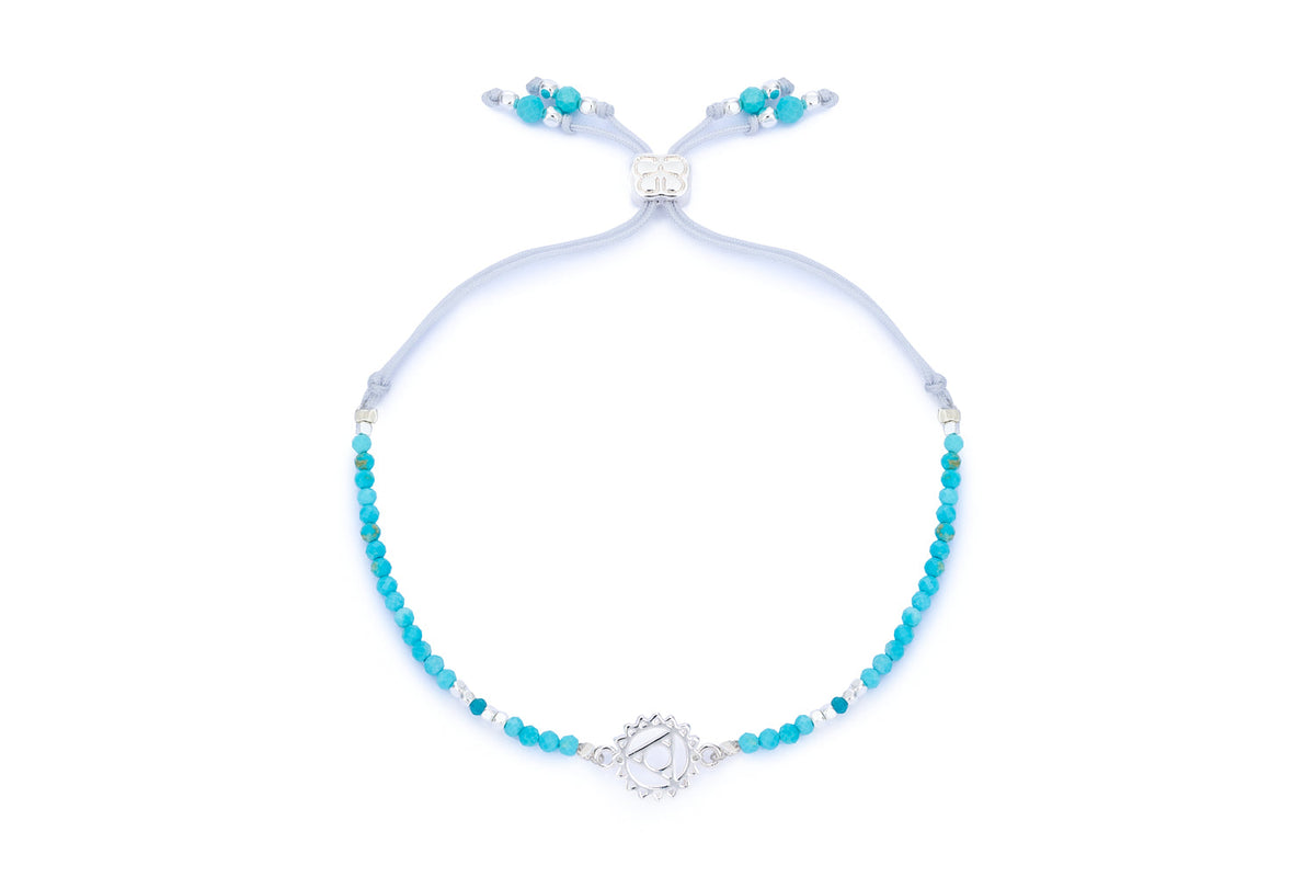Turquoise Howlite, Apatite & Silver Throat Chakra Bracelet