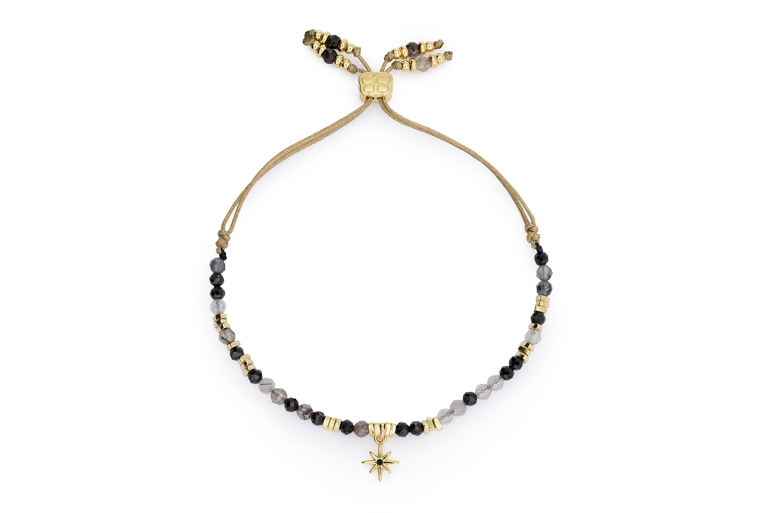 Black Rutilated Quartz & Una Rutilated Quartz Gold SET - Boho Betty