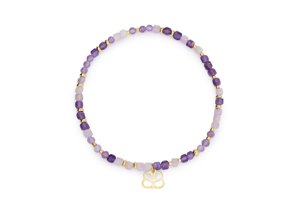 Violet Amethyst Mix Gold Bracelet