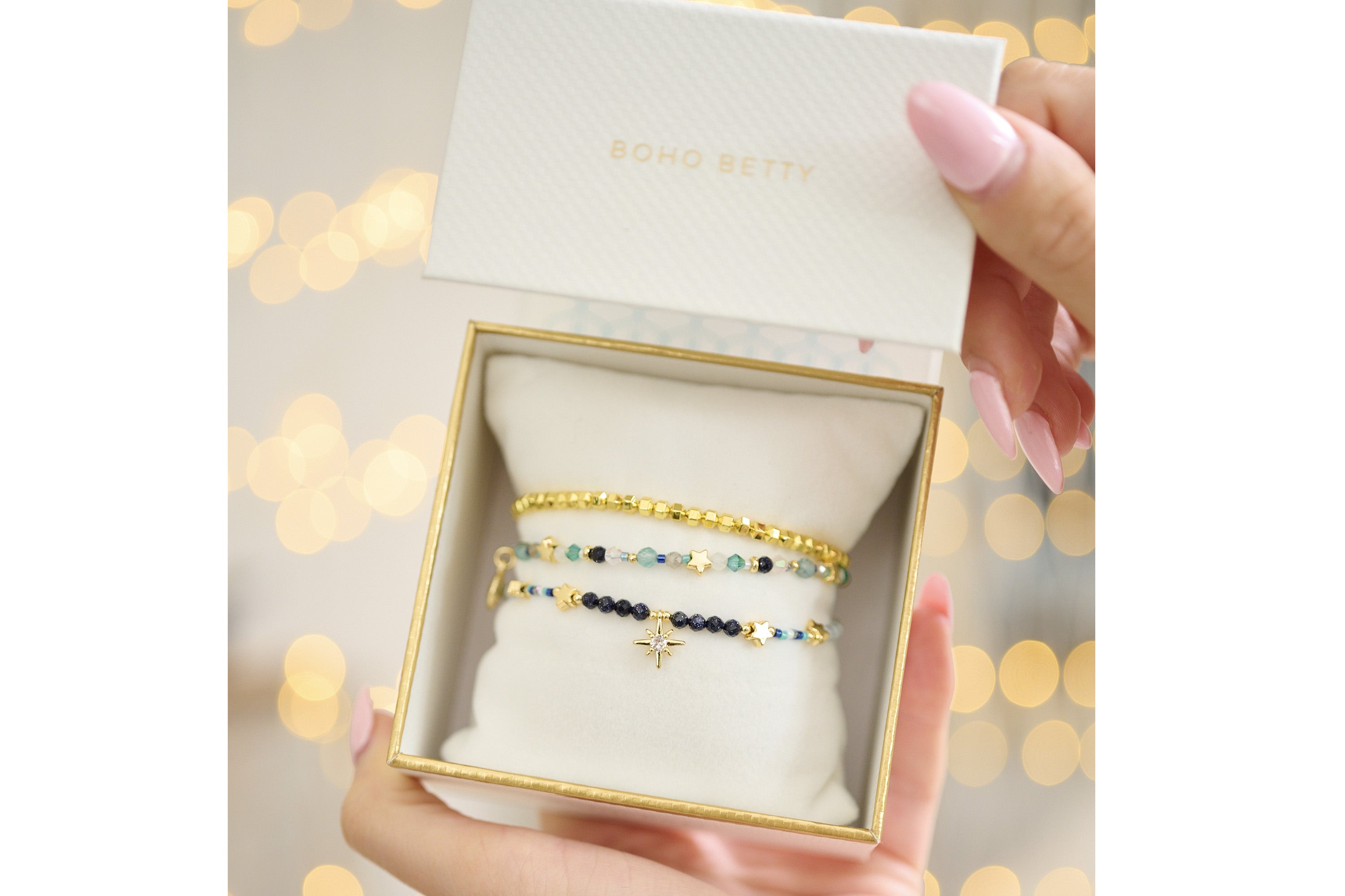 Shining Star Gold Beaded Bracelet - Boho Betty