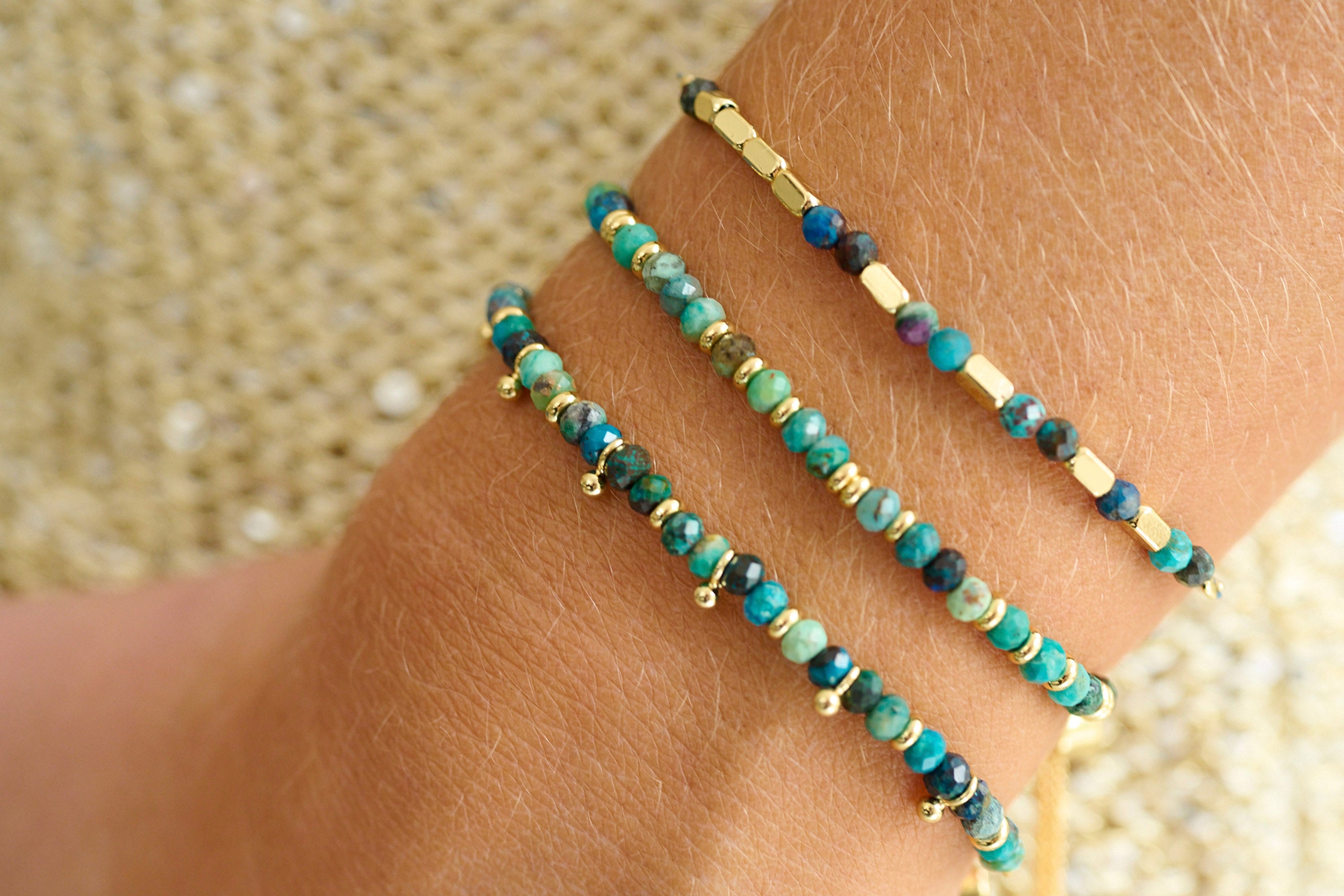 Intuition Azurite Gold Bracelet - Boho Betty