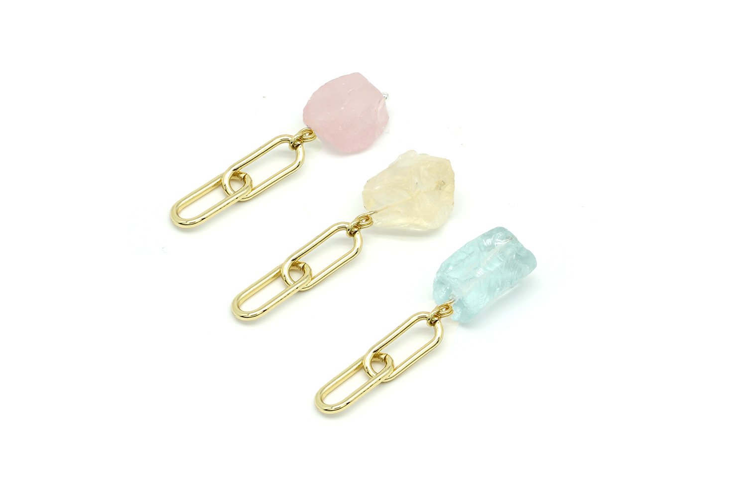 2 Link Gold Stone Extender Aqua - Boho Betty