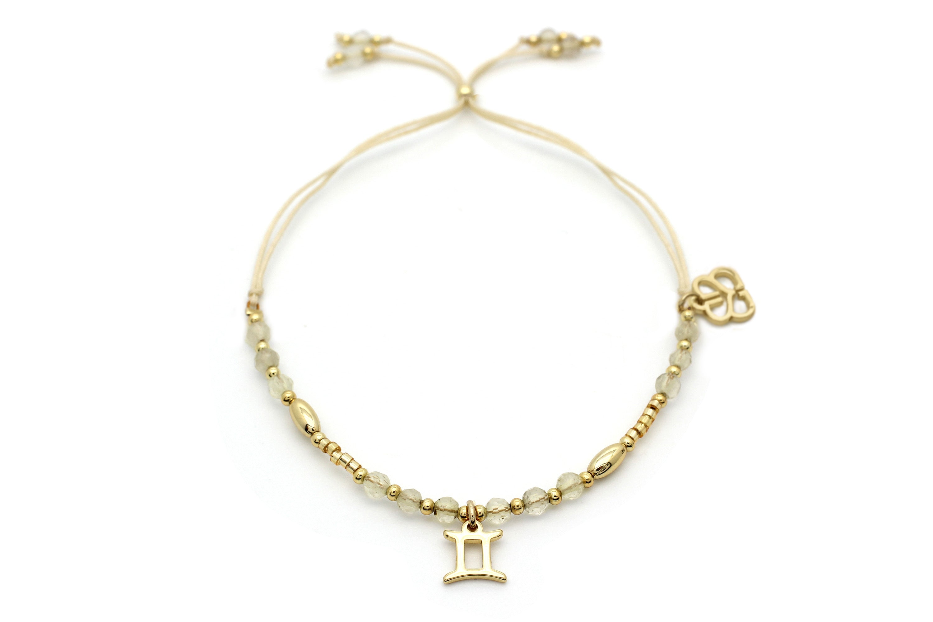 Gemini Zodiac Gemstone Gold Bracelet - Boho Betty