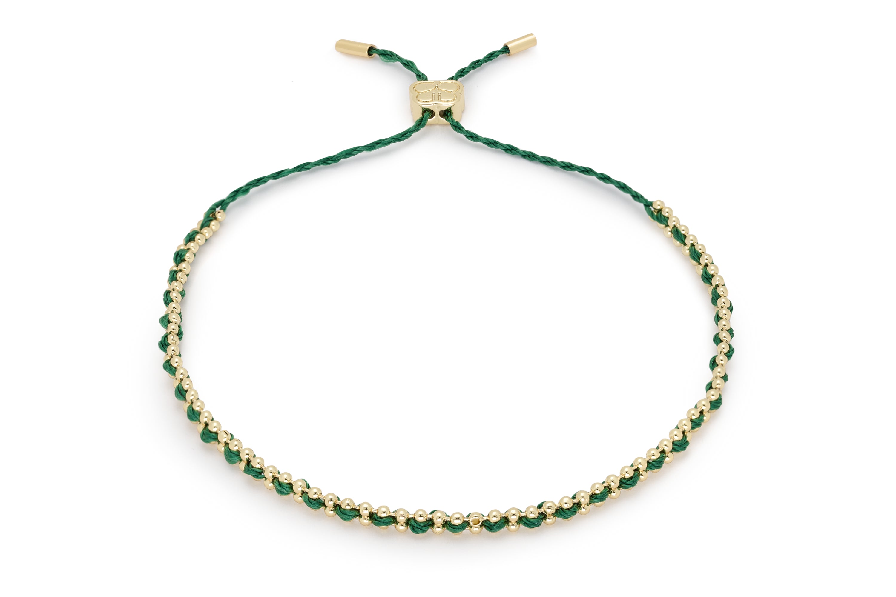 Braid Forest Green Gold Bracelet - Boho Betty