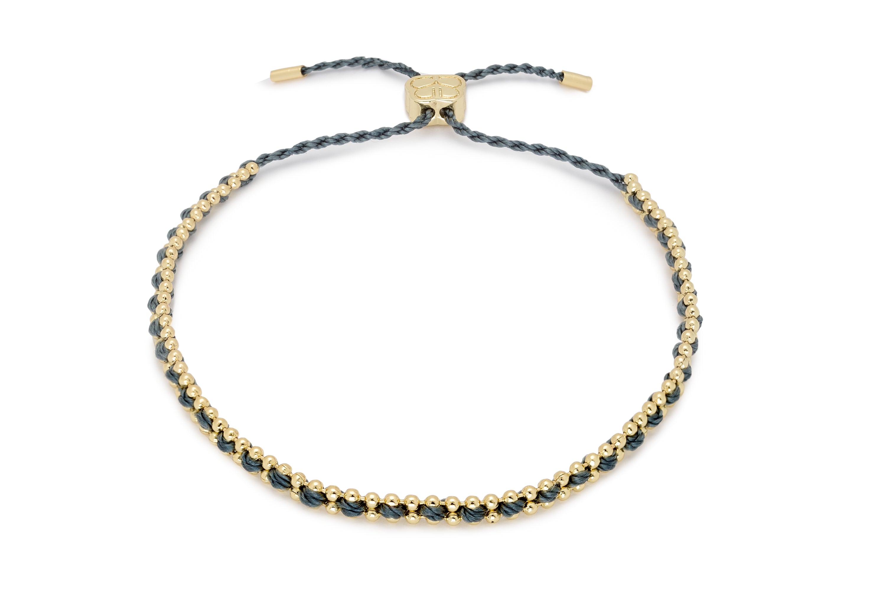 Braid Dark Grey Gold Bracelet - Boho Betty