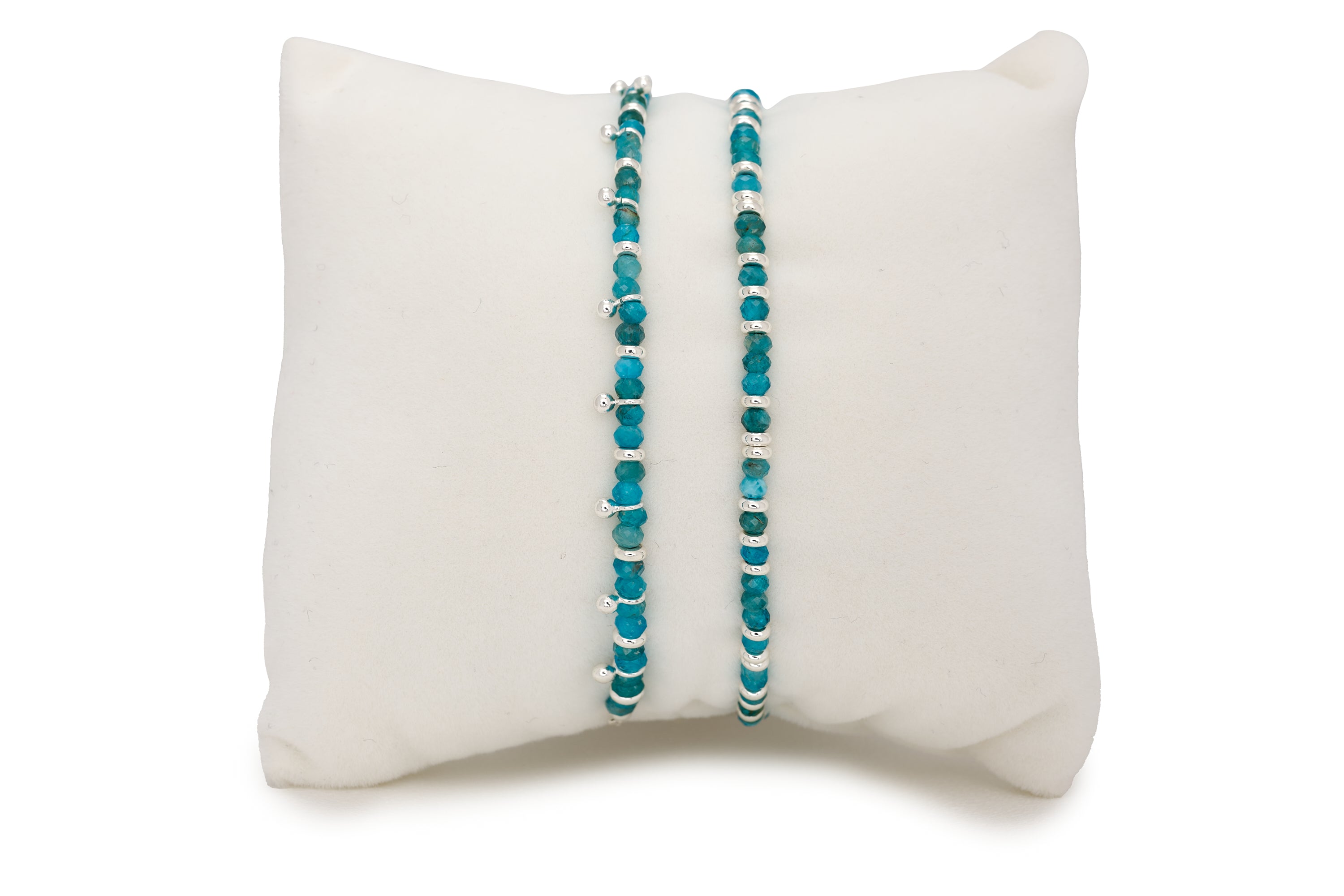 Serenity Apatite Bracelet Stack - Boho Betty #color_Silver