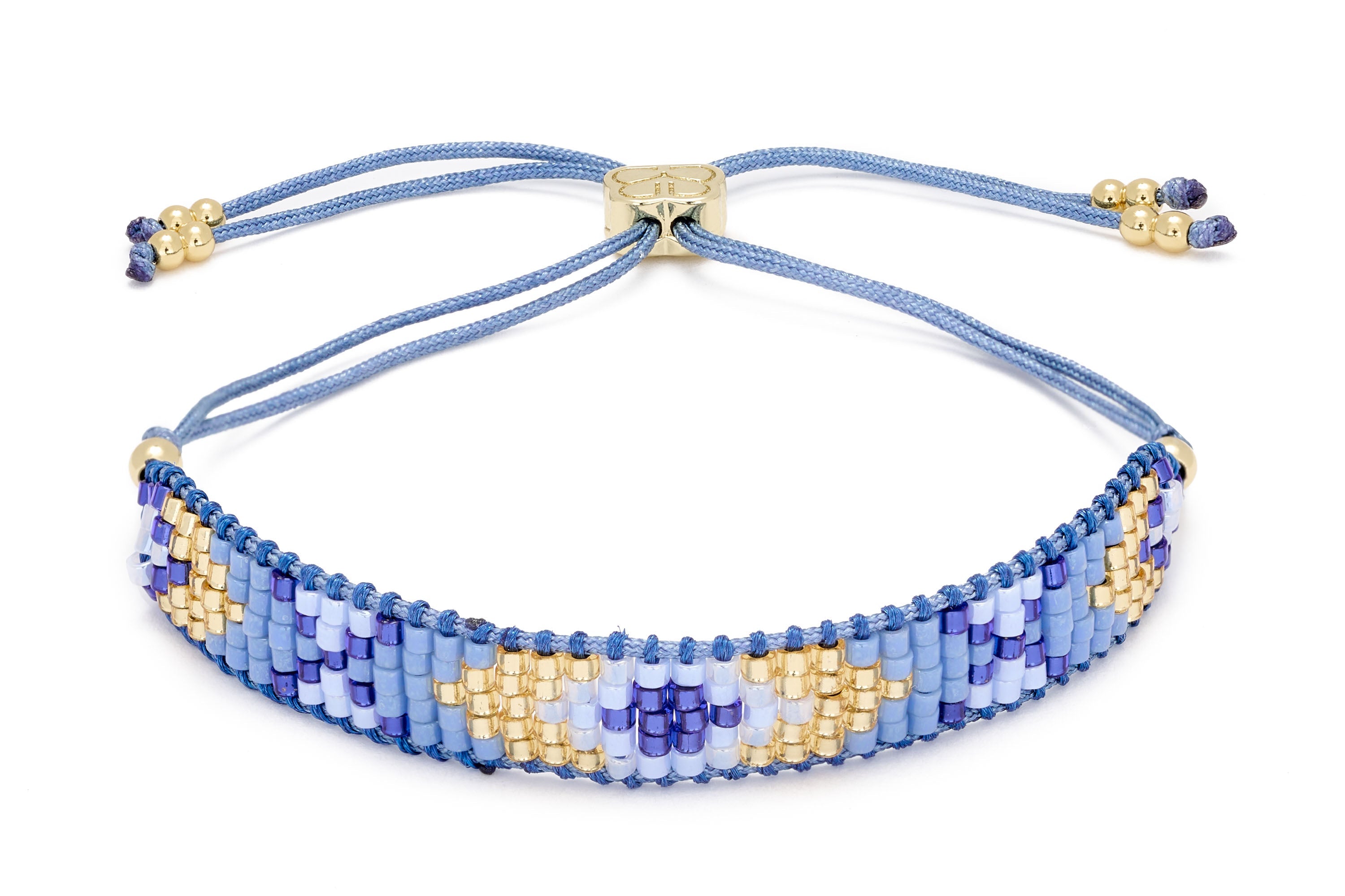 Magic Blue Friendship Beaded Gold Bracelet - Boho Betty