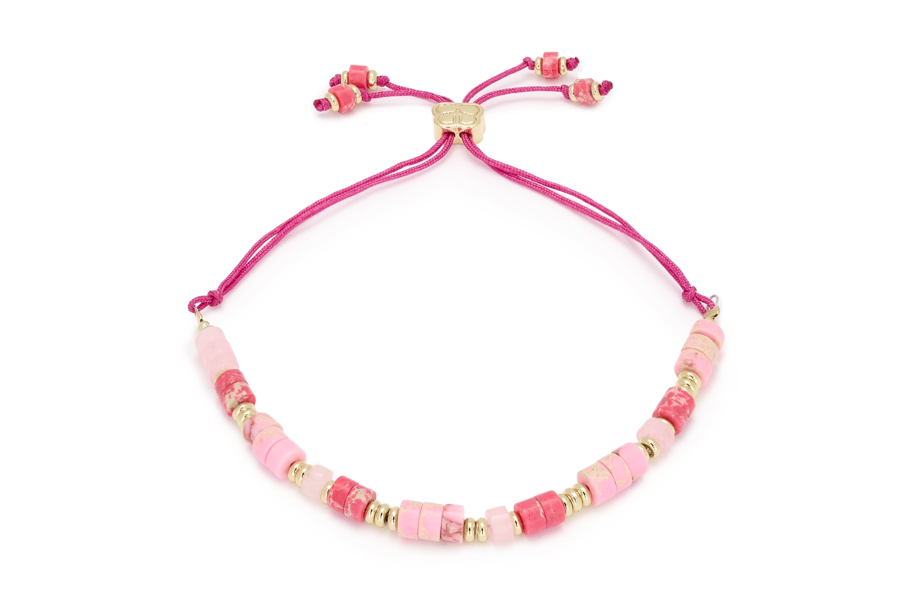 Rayne Pink Gemstone Gold Bracelet - Boho Betty