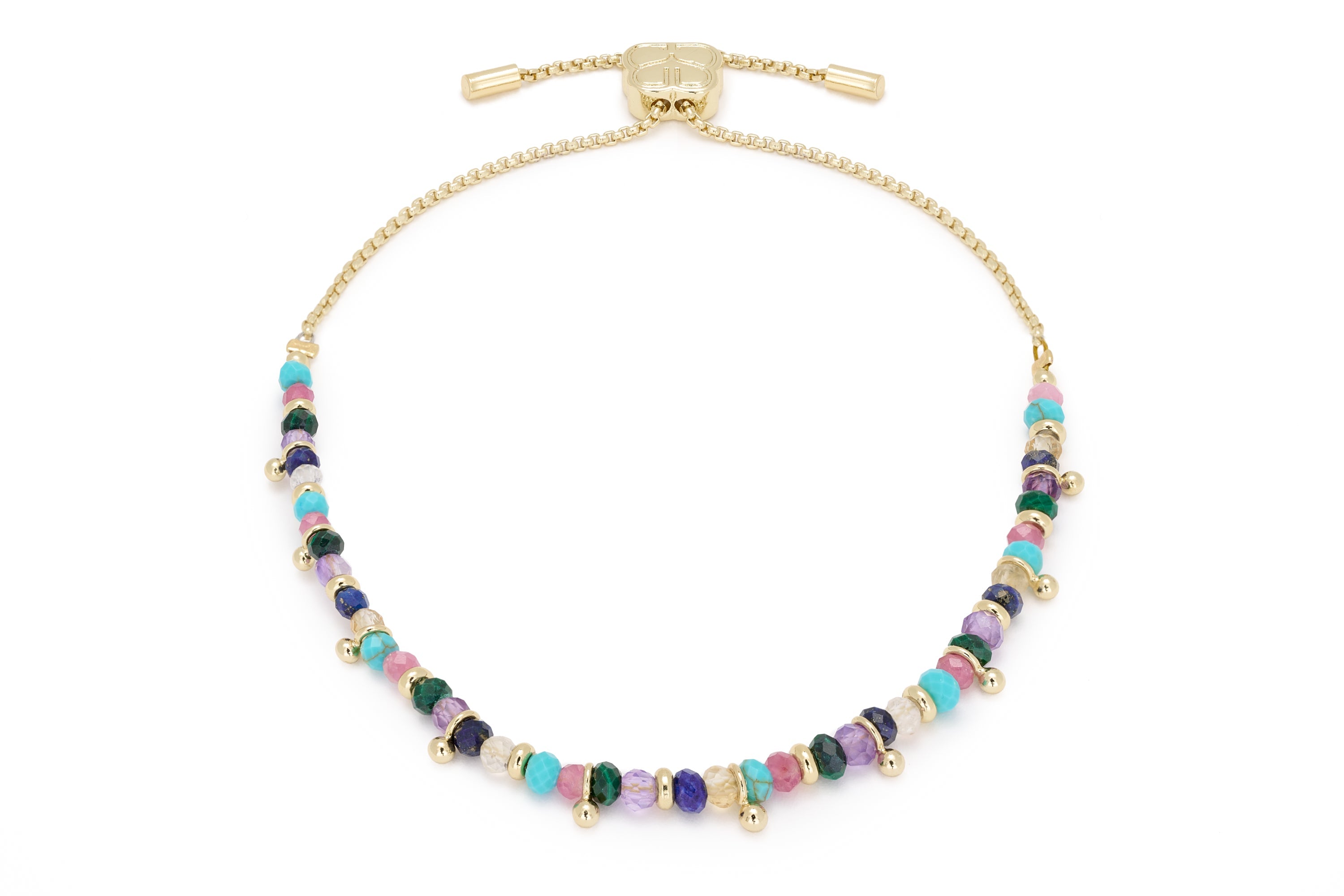 Harmony Candy Multi Gemstone Gold Bracelet - Boho Betty