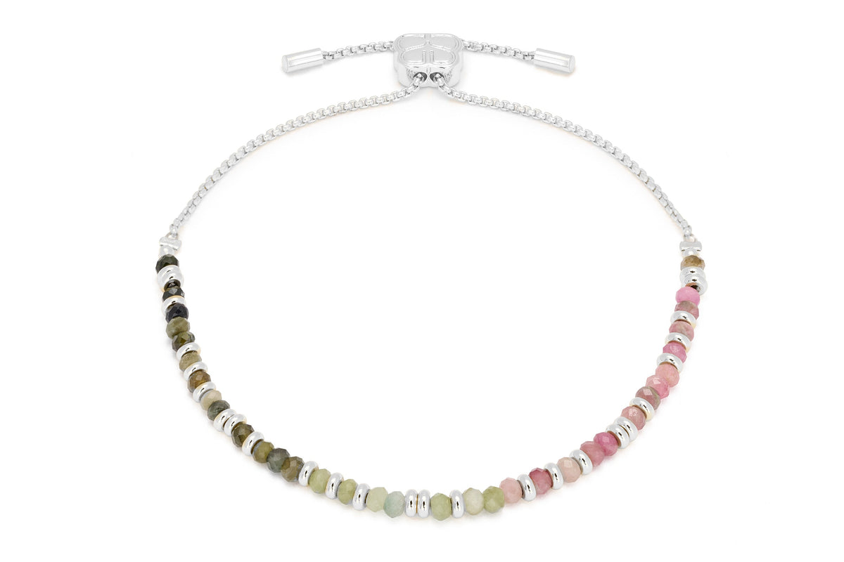 Mystical Tourmaline Silver Gemstone Bracelet