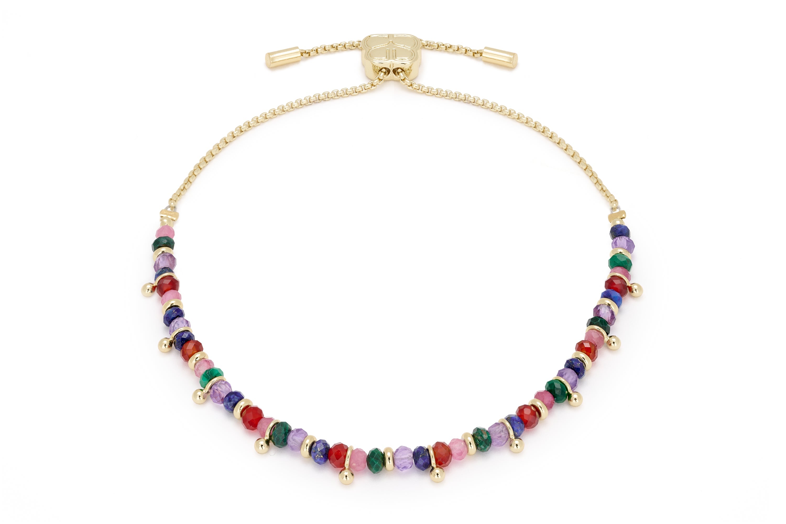 Harmony Bright Multi Gemstone Gold Bracelet - Boho Betty