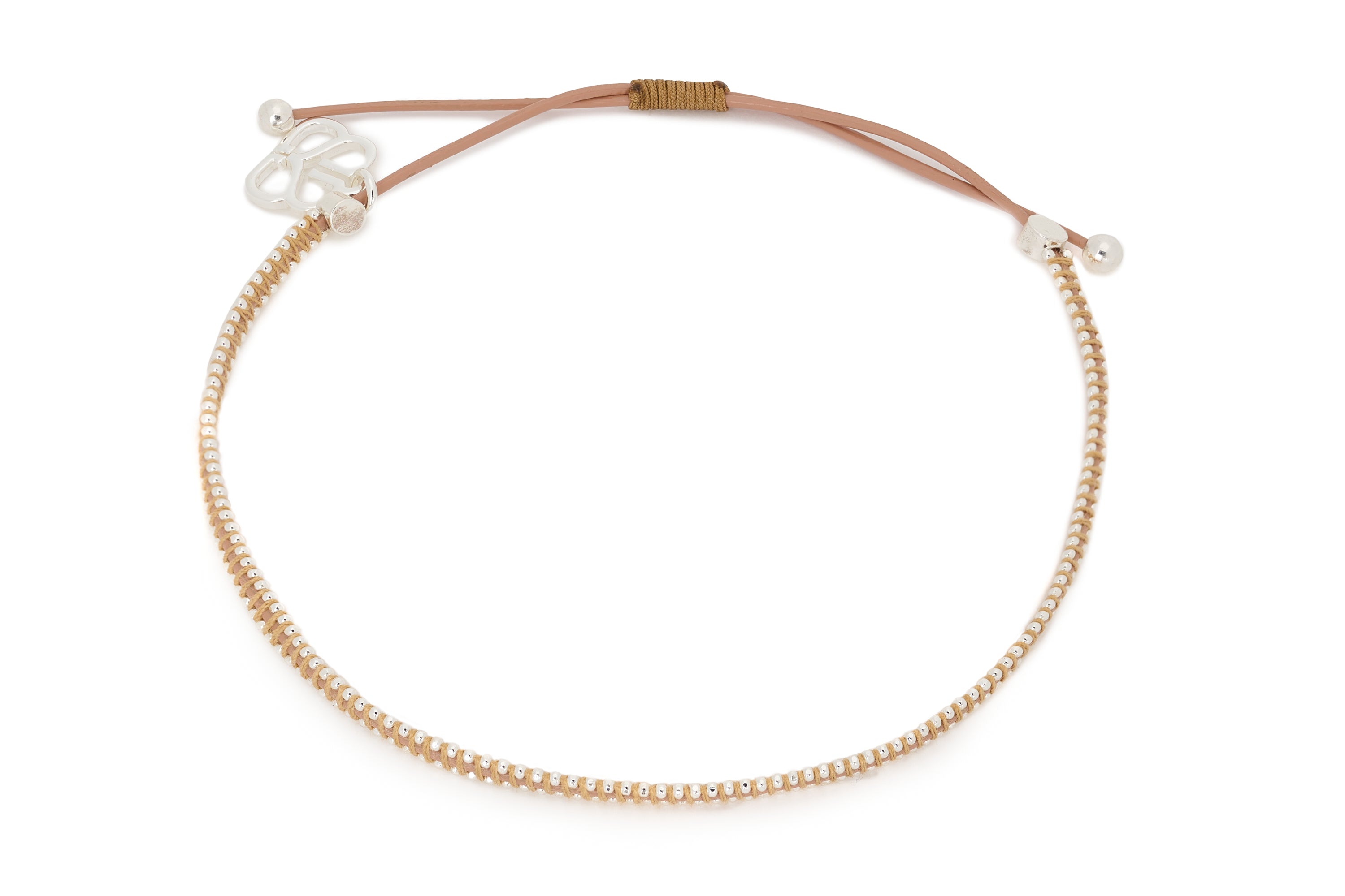 Euphonium Tan & Silver Woven Bracelet - Boho Betty