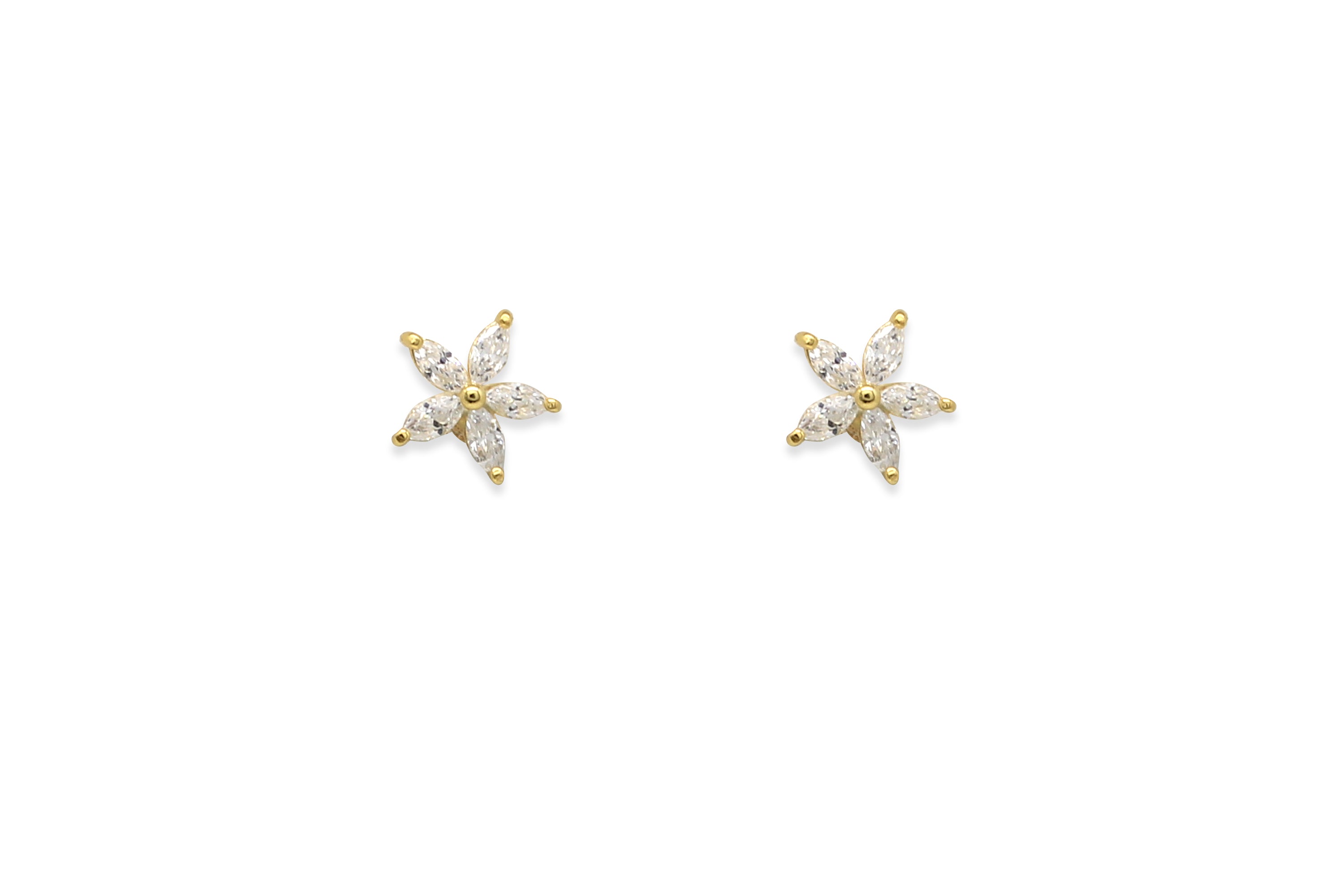 Binnie Gold Flower Earrings#color_gold