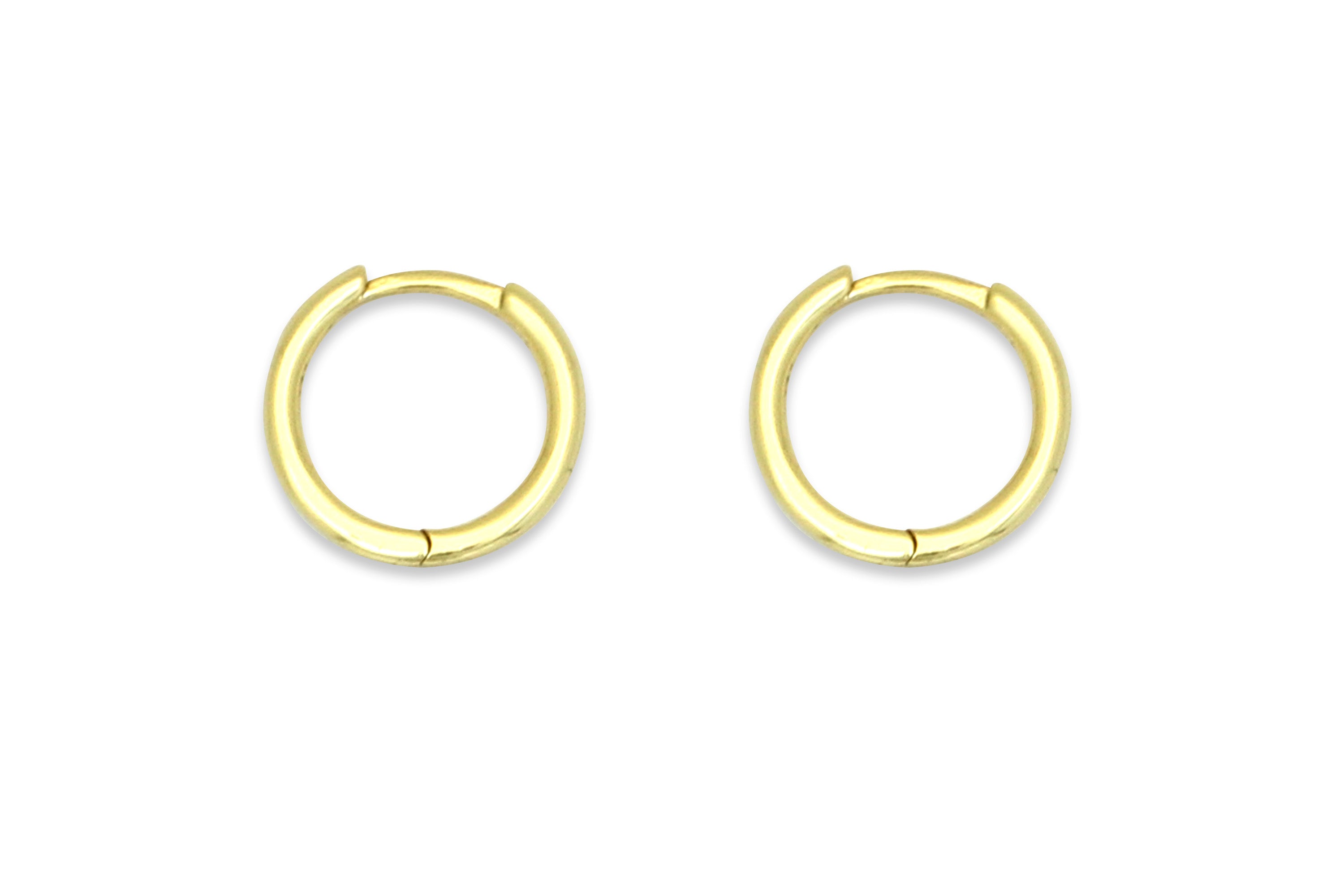 Bonham Gold Plain Hoop Huggie Earring - Boho Betty