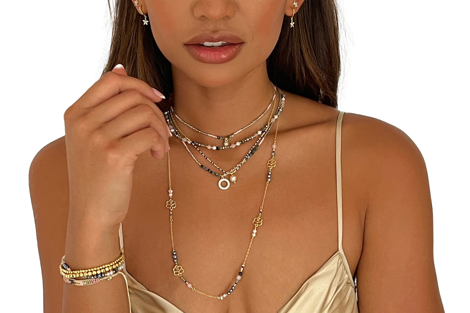 Lenus Pearl Drop Gold Necklace - Boho Betty