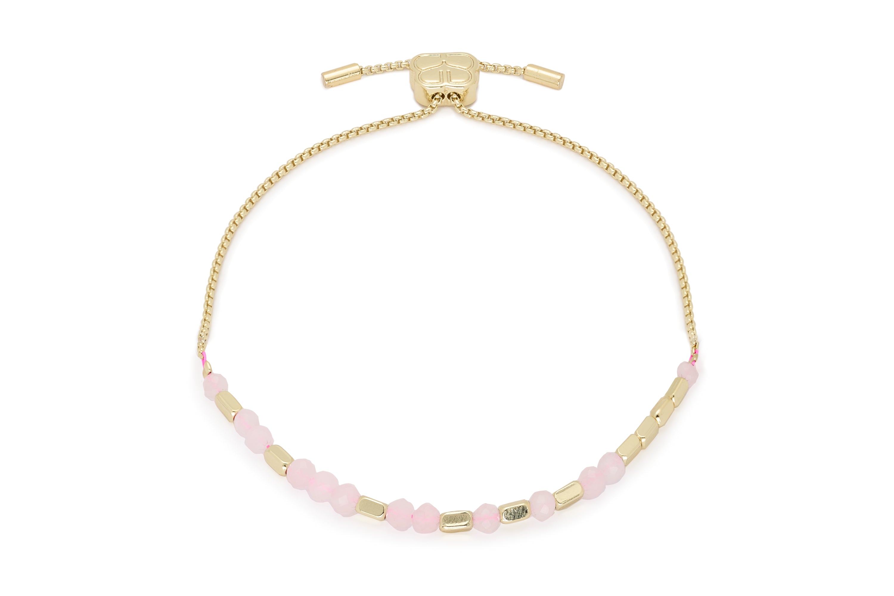 Affection Rose Quartz Gold Bracelet - Boho Betty