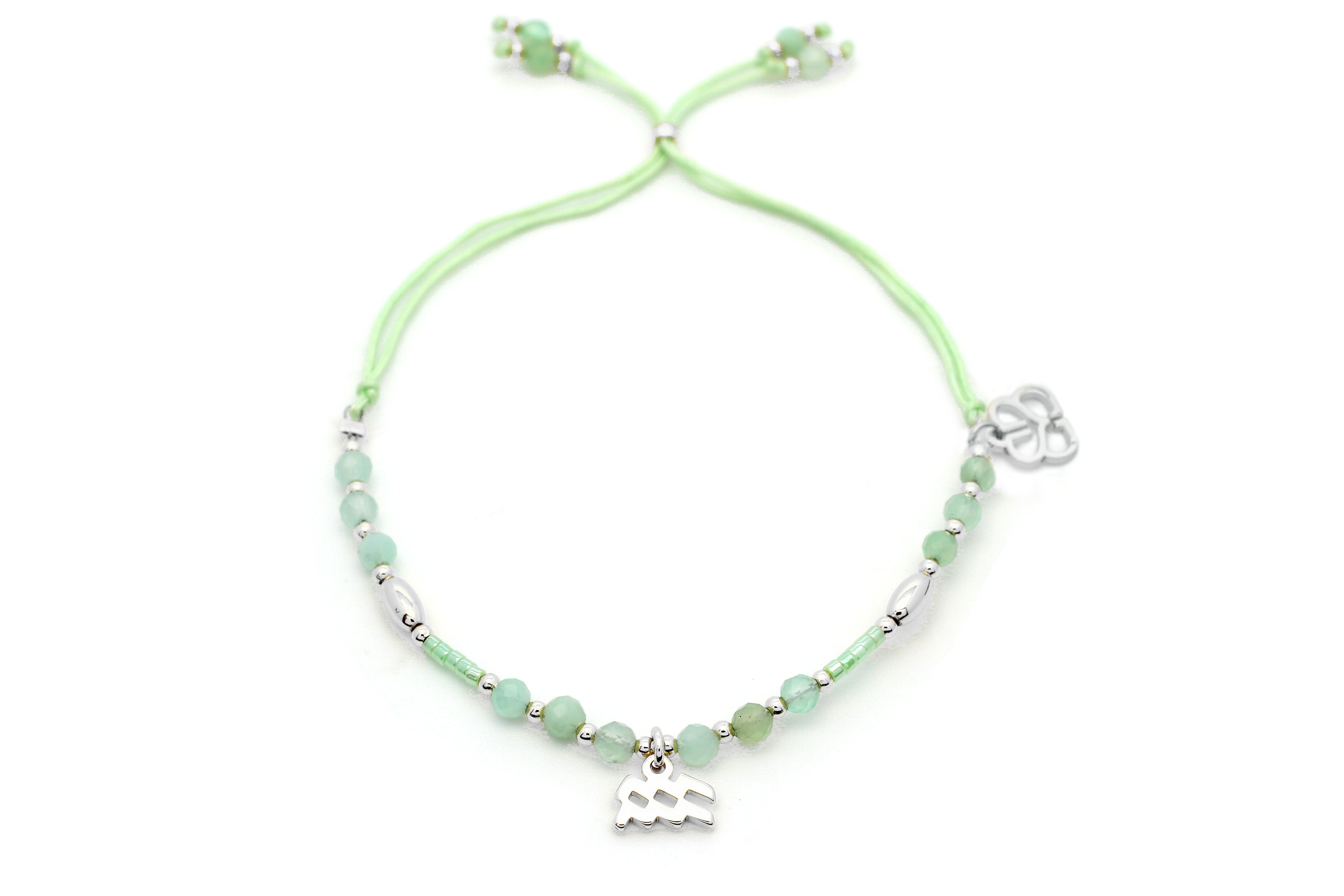 Aquarius Zodiac Gemstone Silver Bracelet - Boho Betty