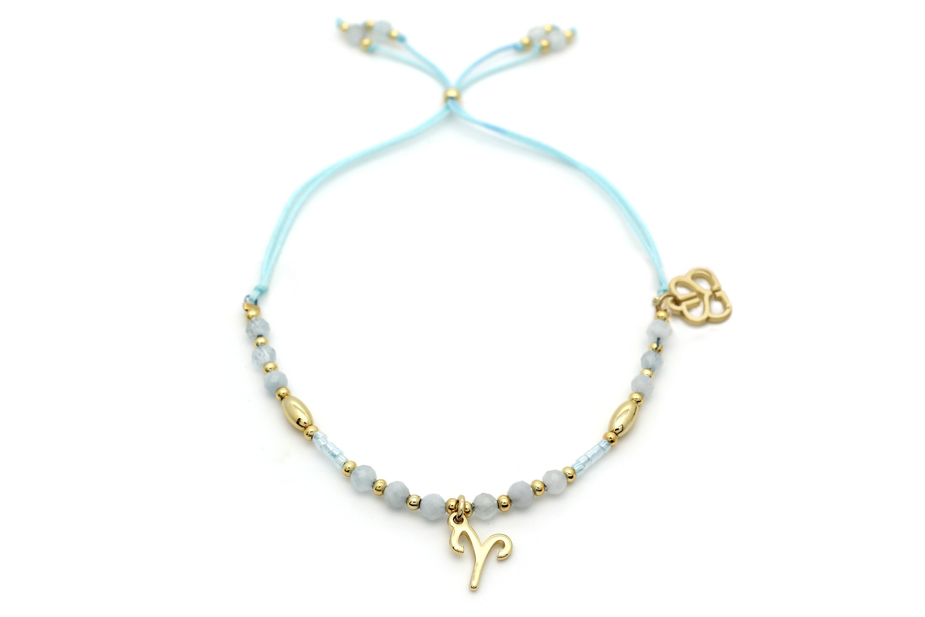 Aries Zodiac Gemstone Gold Bracelet - Boho Betty