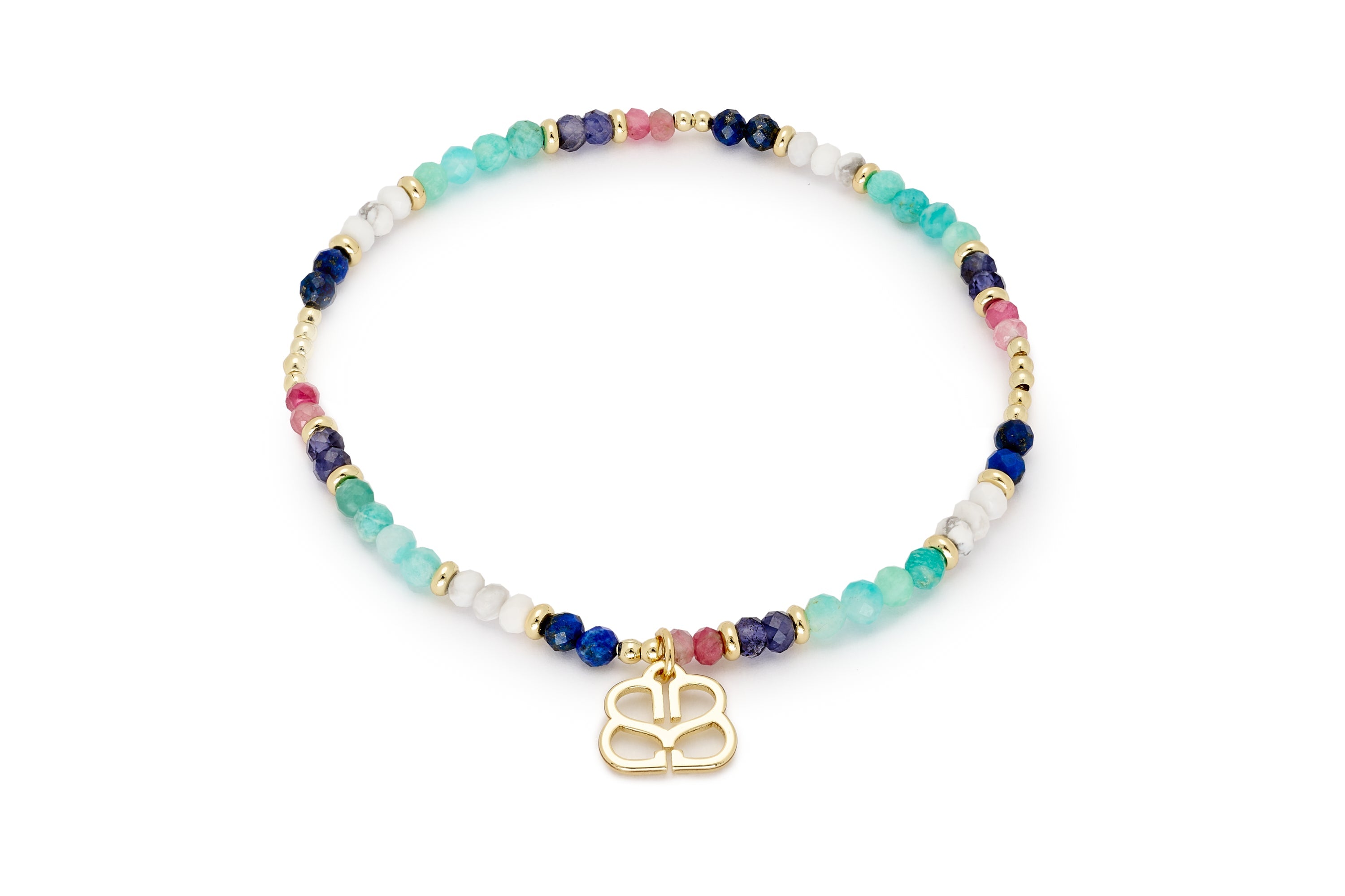 Dash Multi Gemstone Stretch Bracelet - Boho Betty