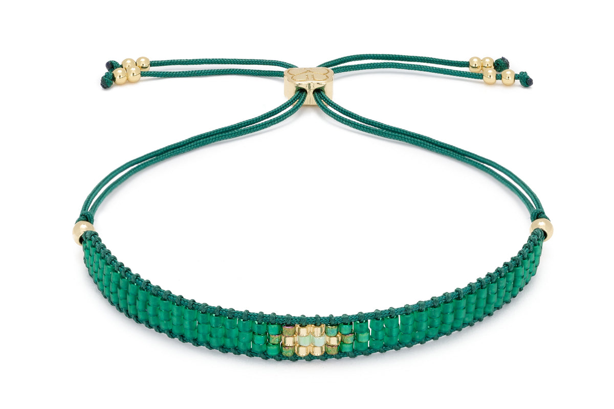 Jump Emerald Green Beaded Bracelet