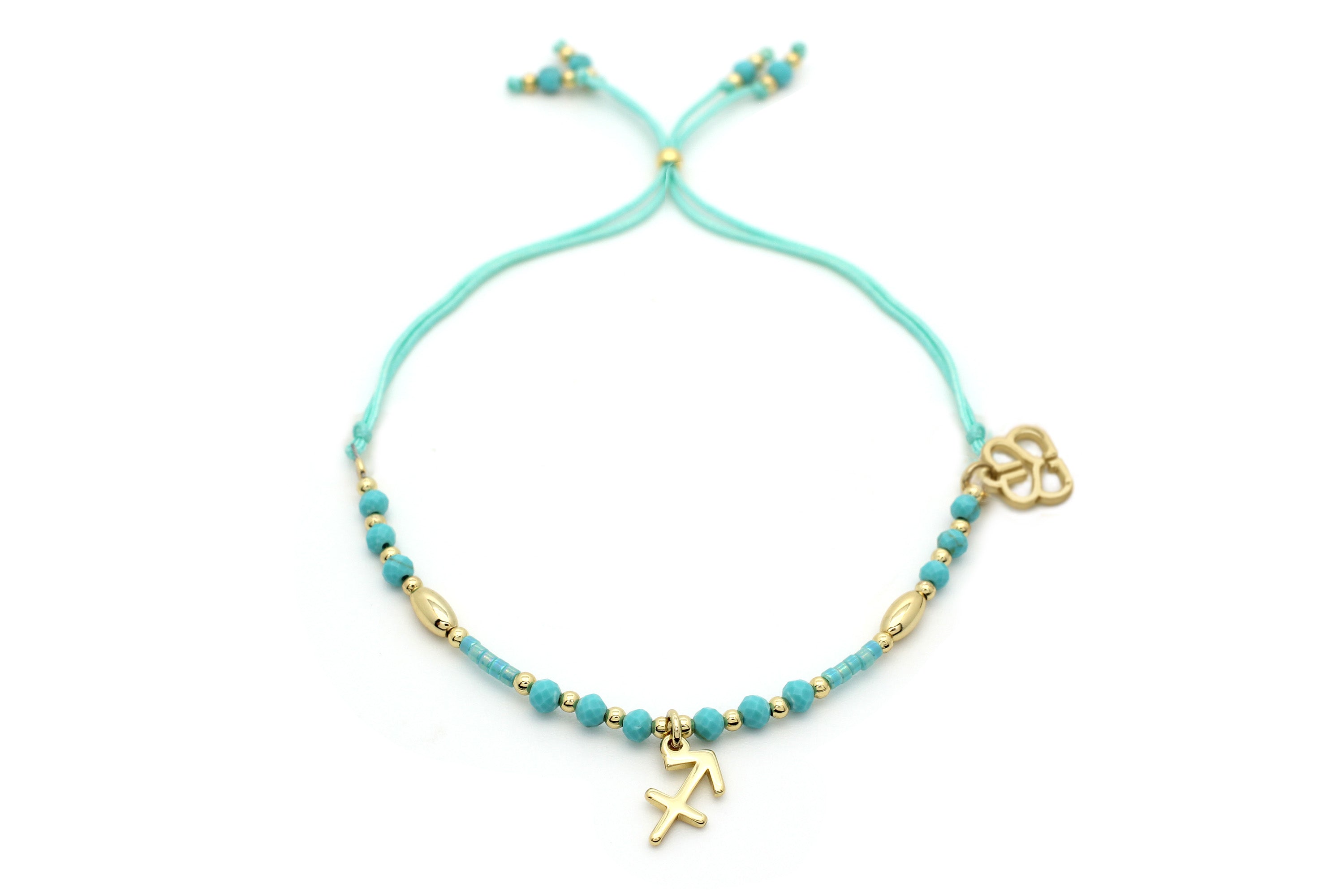 Sagittarius Zodiac Gemstone Gold Bracelet - Boho Betty