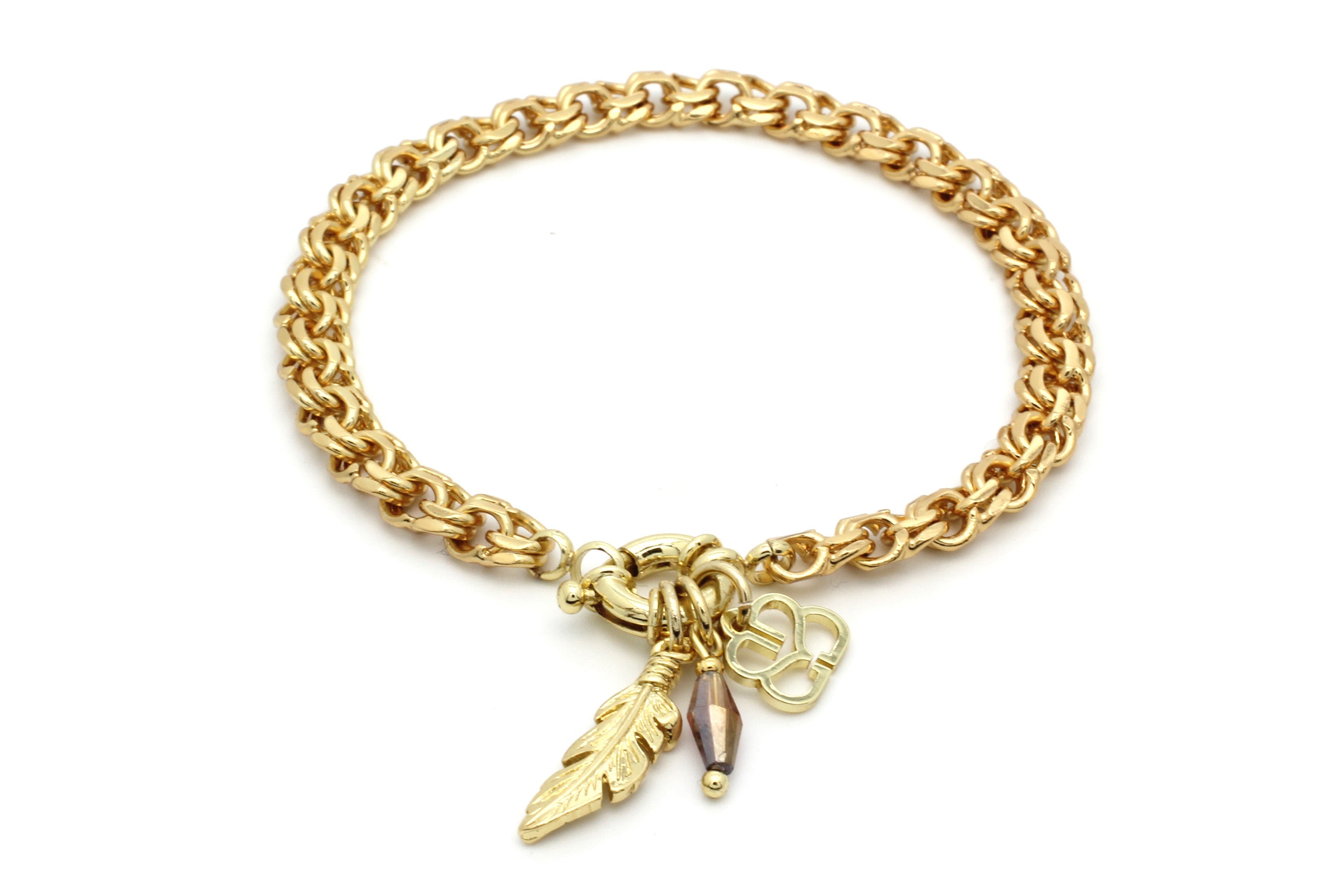 Signet Gold Charm Bracelet - Boho Betty