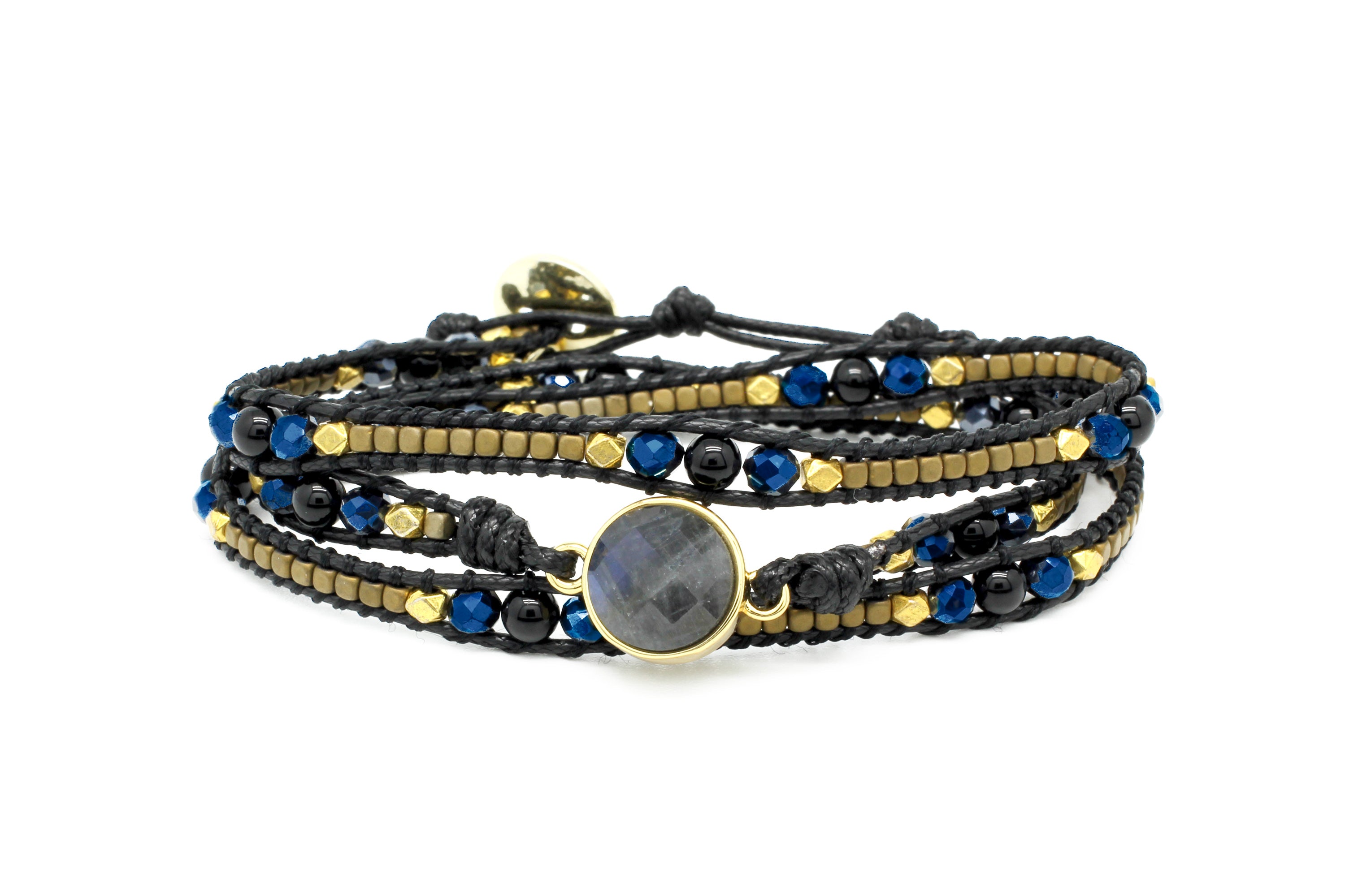 America Midnight Gemstone Wrap Bracelet - Boho Betty