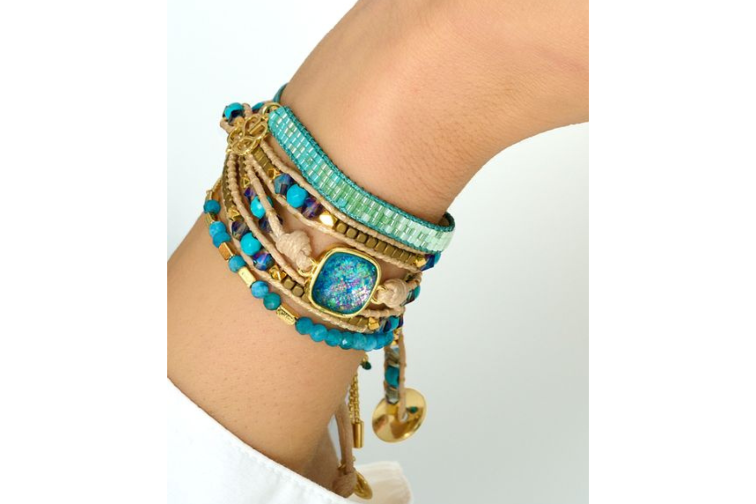 Sena Turquoise Bracelet Stack - Boho Betty