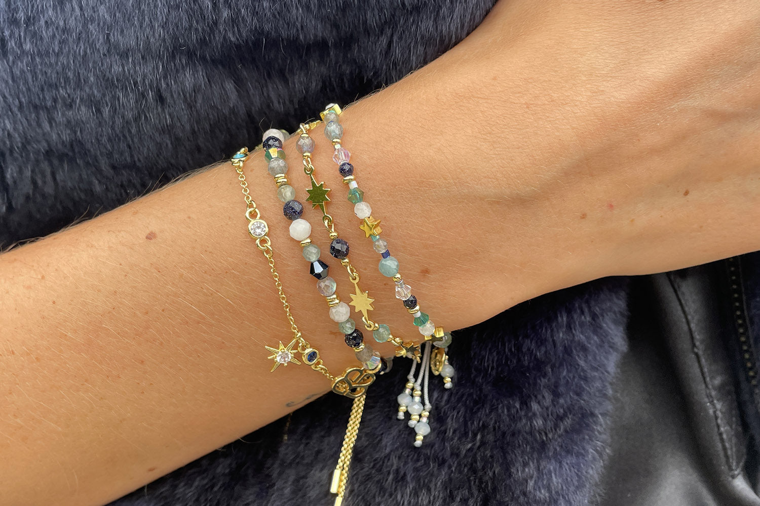 Comet Gemstone Gold Bracelet - Boho Betty