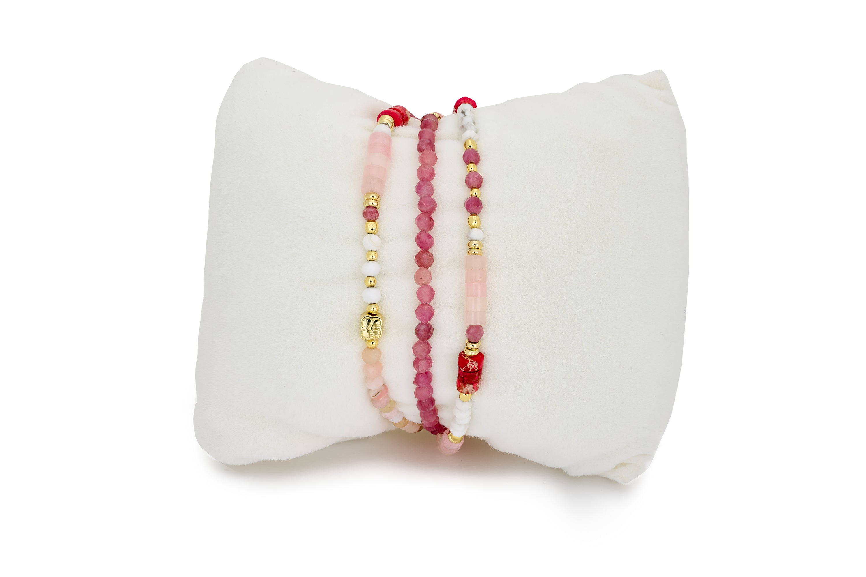 Camellia Pink Stretch Gemstone Bracelet - Boho Betty